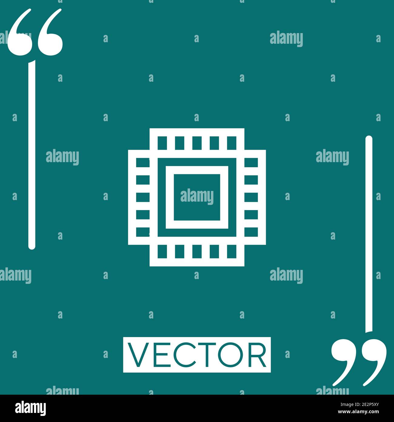 cpu vector icon Linear icon. Editable stroke line Stock Vector