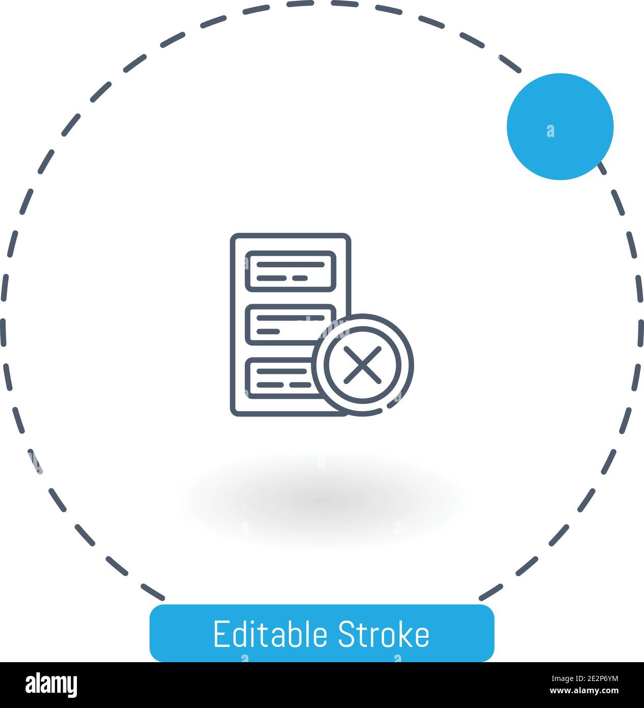 rejected vector icon editable stroke outline icons for web and mobile Stock Vector