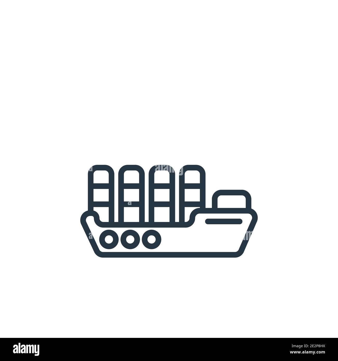 Cargo ship outline vector icon. Thin line black cargo ship icon, flat ...