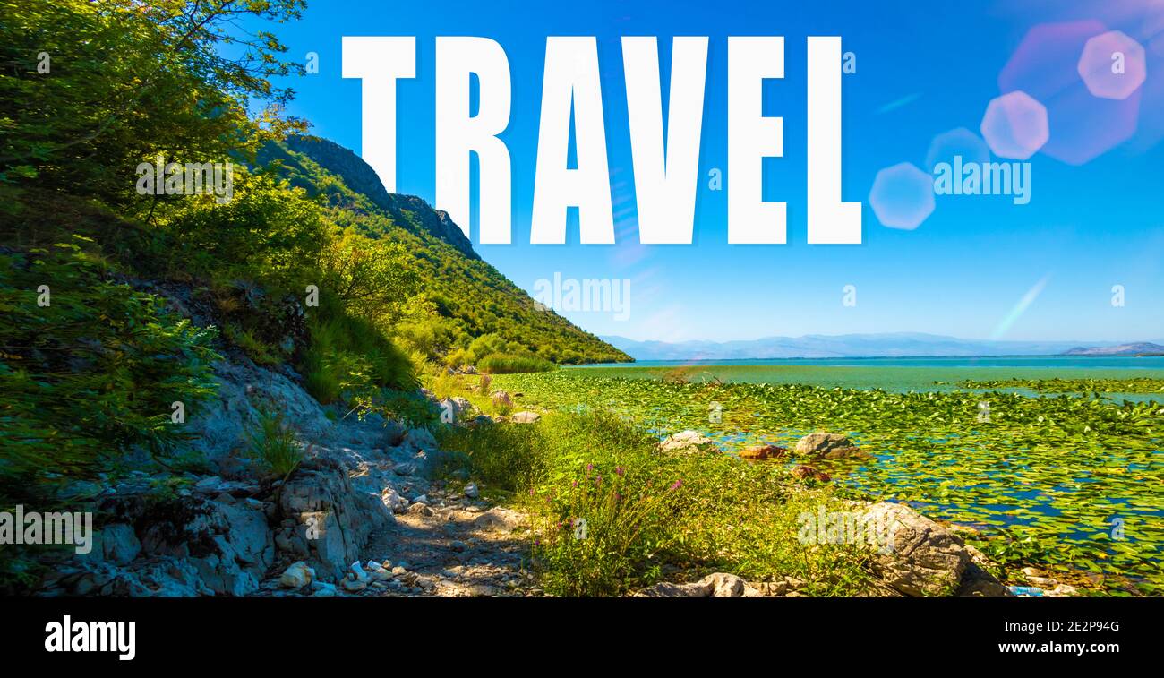 Travel and road trip concept photo, banner background with beautiful ...