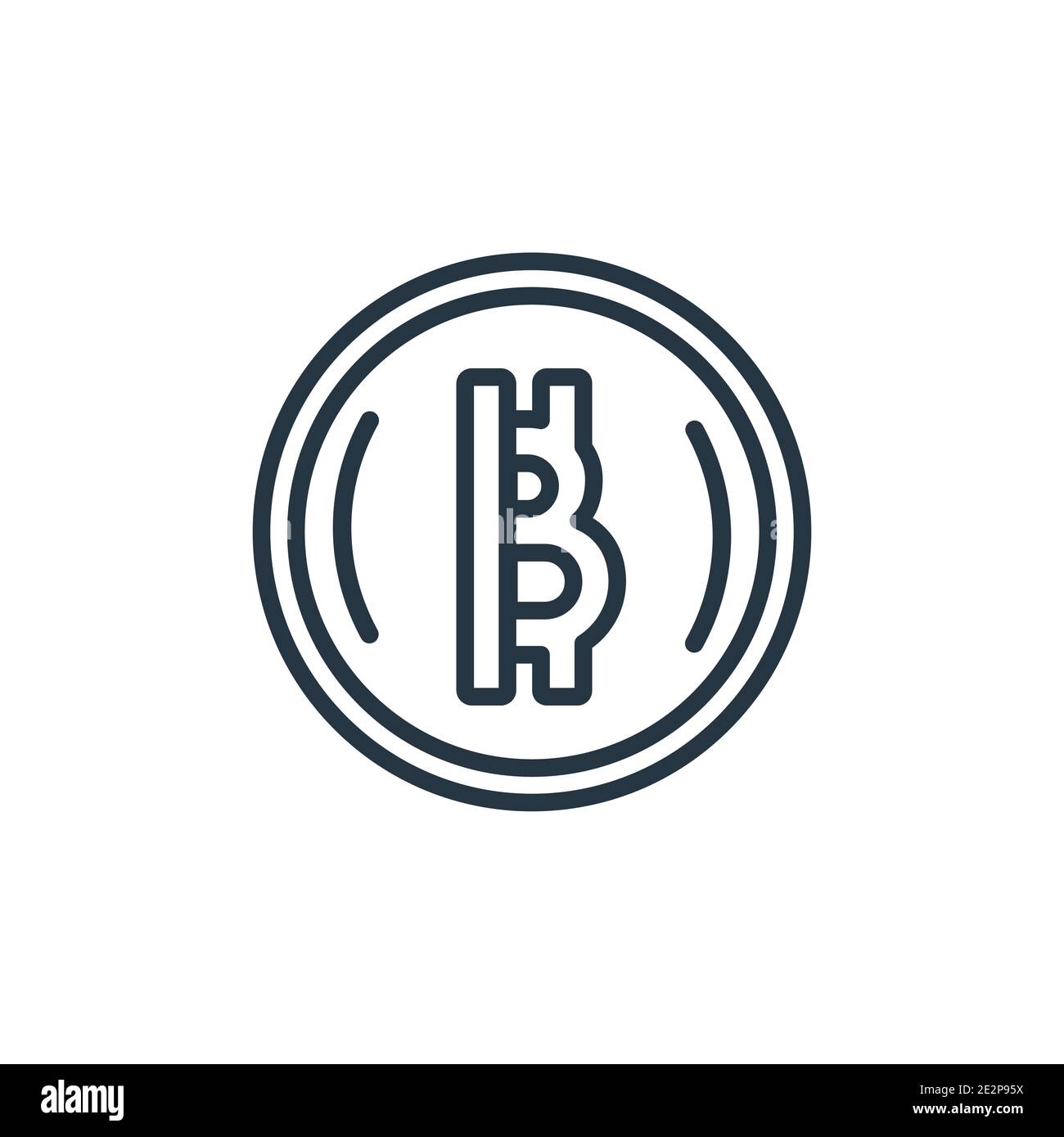 Bitcoin outline vector icon. Thin line black bitcoin icon, flat vector  simple element illustration from editable cryptocurrency concept isolated  on wh Stock Vector Image & Art - Alamy