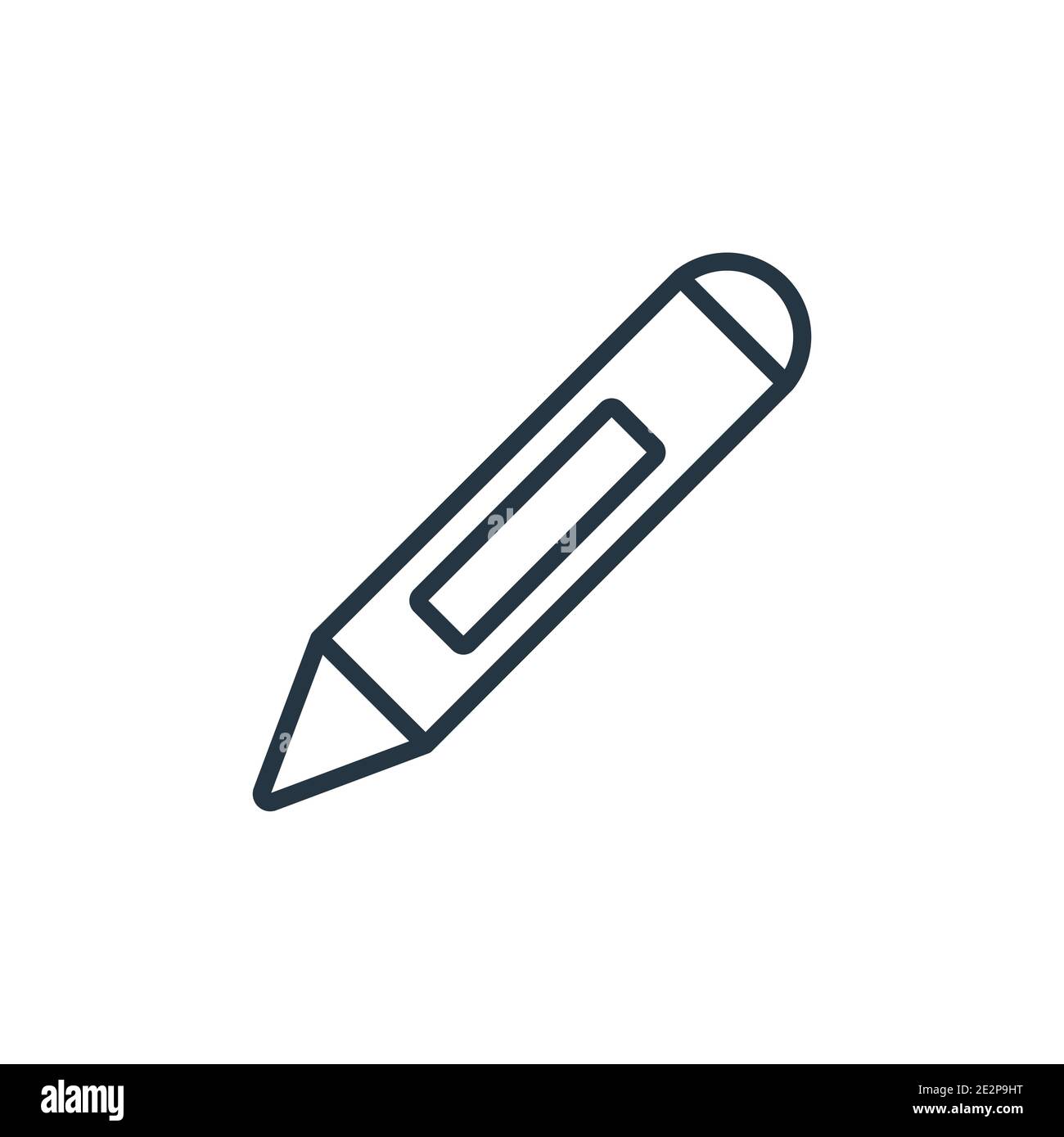Pencil outline vector icon. Thin line black pencil icon, flat vector ...