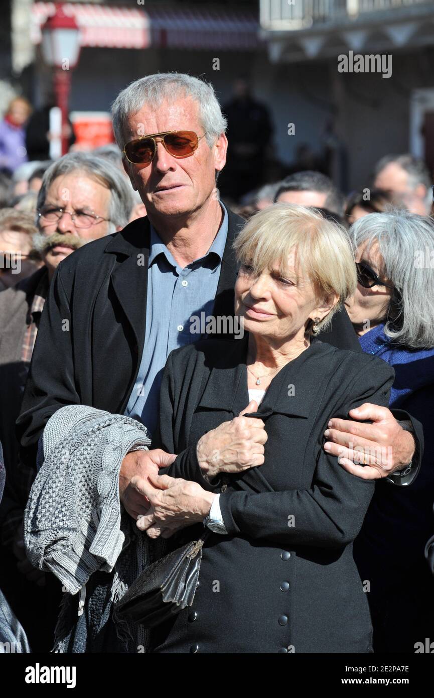 Colette, the companion of French singer Jean Ferrat attends a ceremony in  homage of late French singer-songwriter Jean Ferrat in the center of the  village of Antraigues-sur-Volane, southern France on March 16,