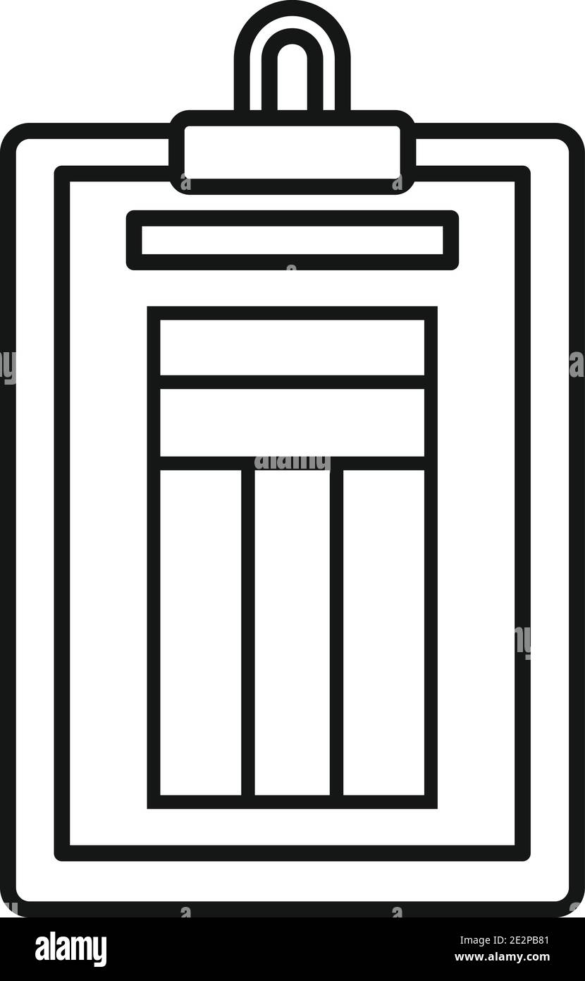 Estimator clipboard icon, outline style Stock Vector