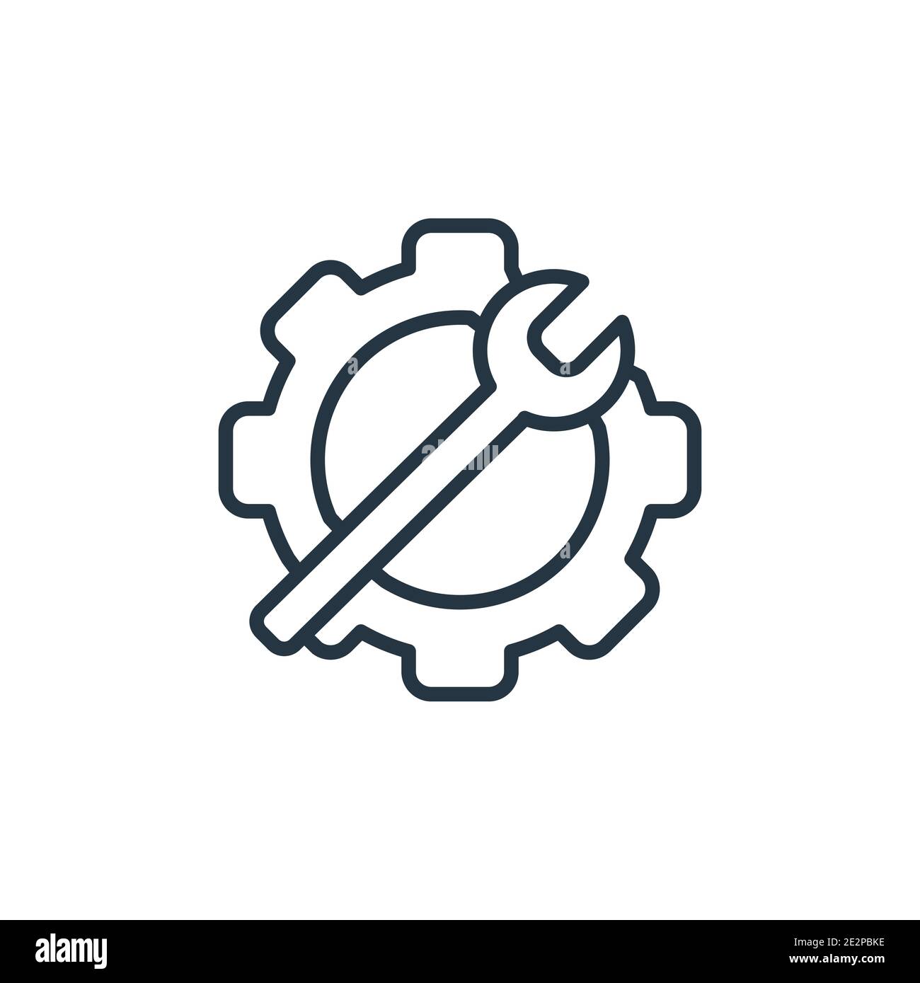 Tools outline vector icon. Thin line black tools icon, flat vector ...