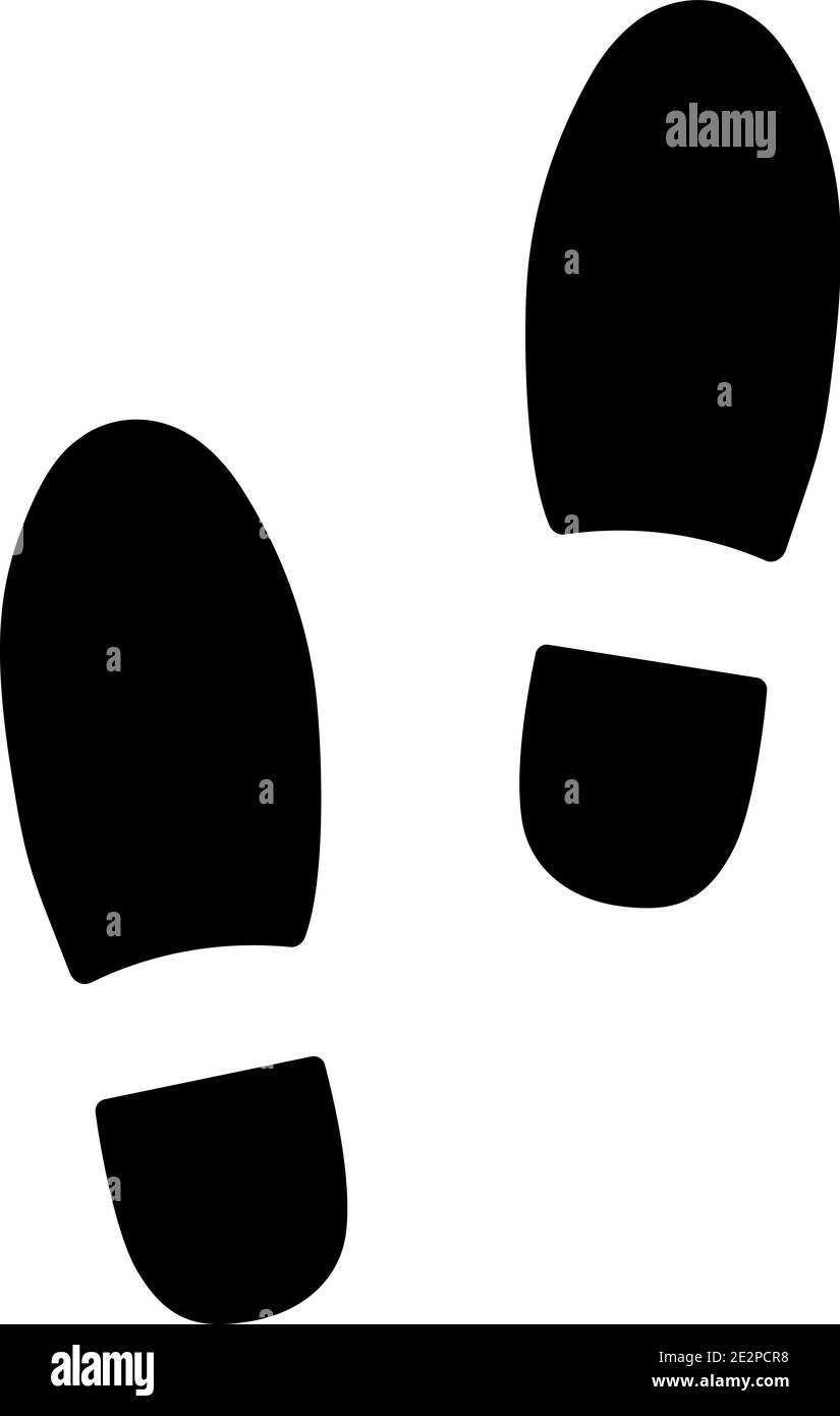 simple shoeprint or footprint symbol or icon isolated on white vector illustration Stock Vector