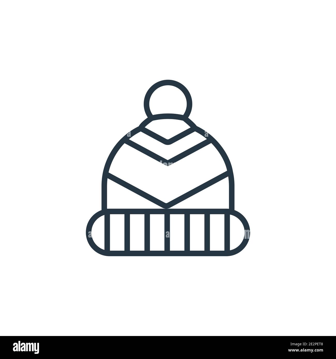 Knit hat outline vector icon. Thin line black knit hat icon, flat vector simple element illustration from editable fashion concept isolated stroke on Stock Vector