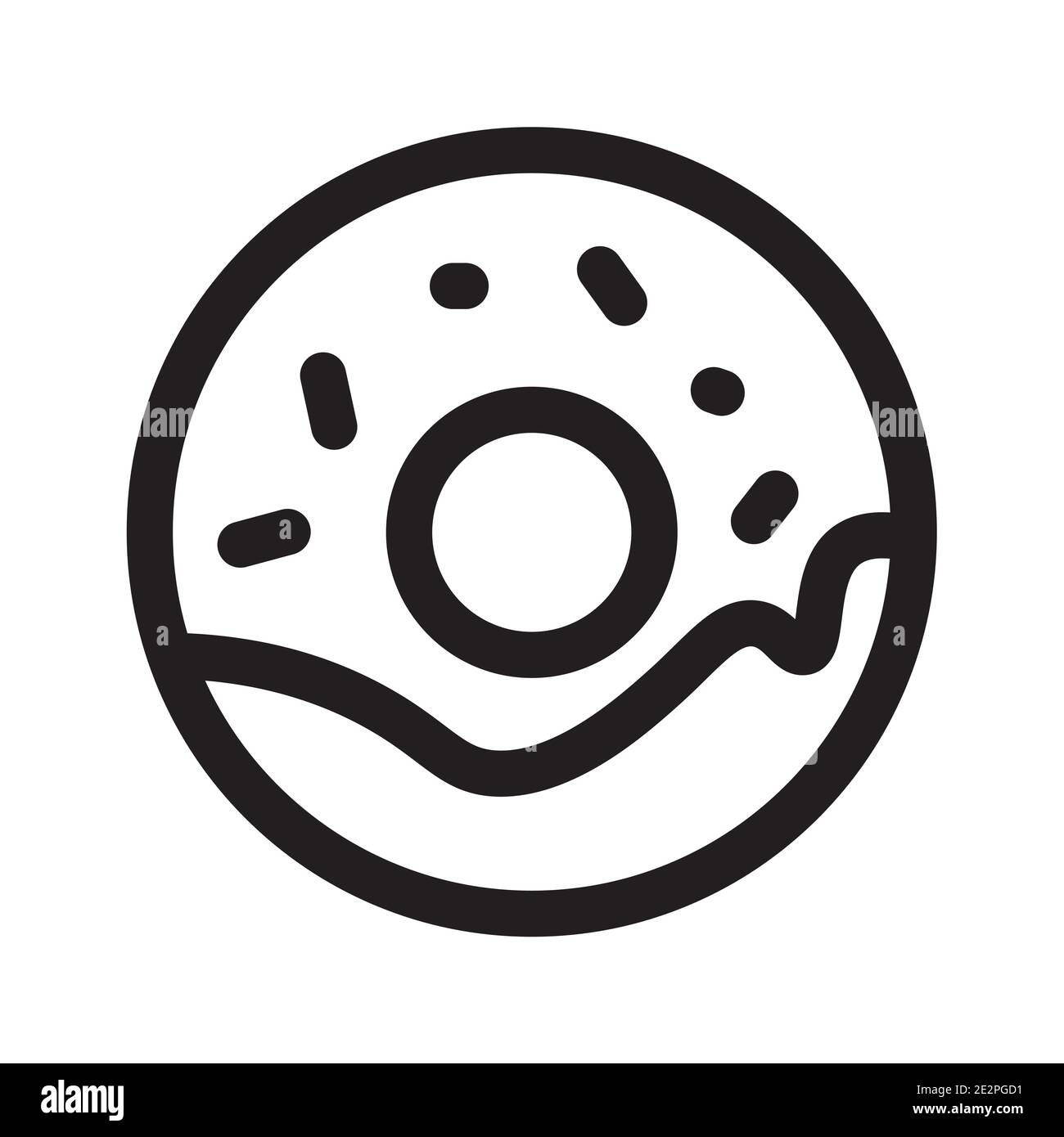 Donut outline icon isolated on white background. Stock Vector