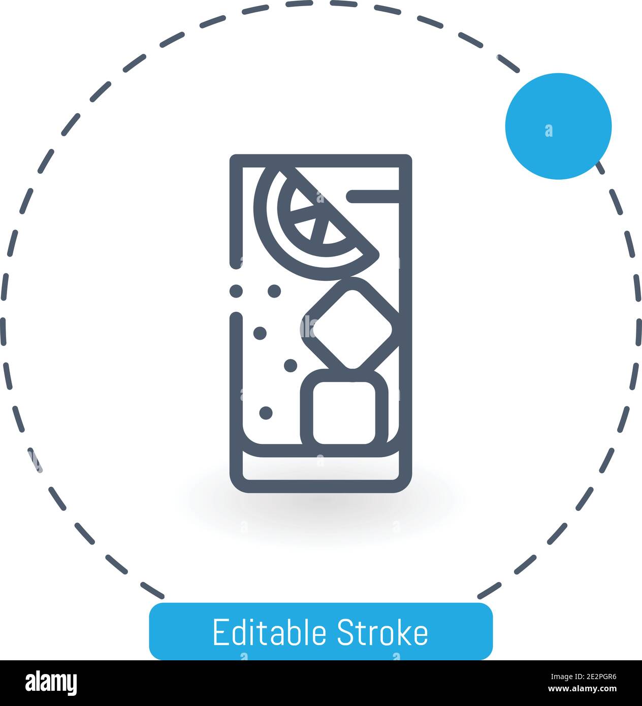 gin tonic vector icon editable stroke outline icons for web and mobile