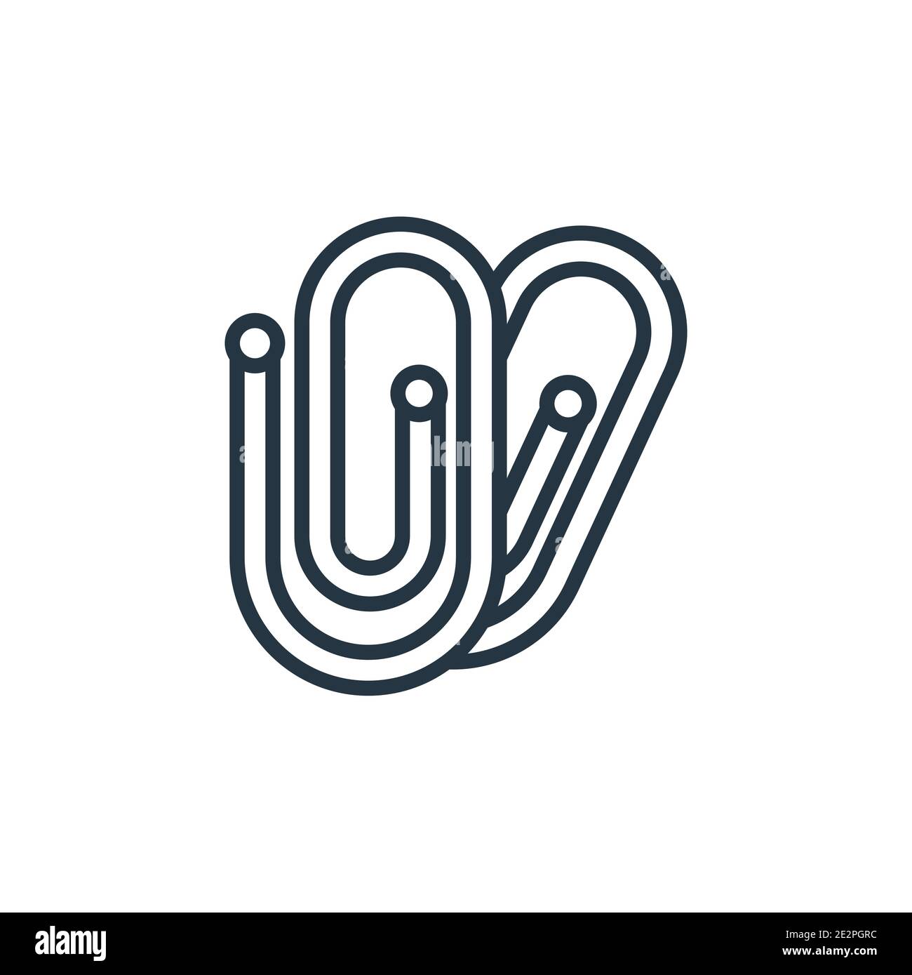 Attachment outline vector icon. Thin line black attachment icon, flat ...