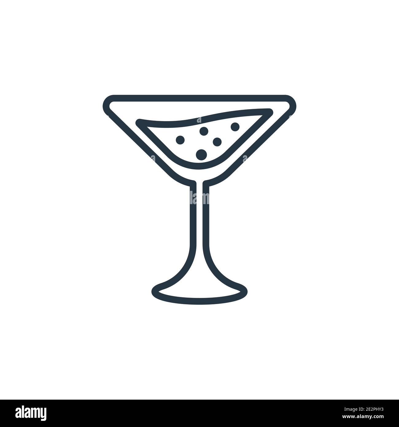 Flirtini outline vector icon. Thin line black flirtini icon, flat vector simple element illustration from editable drinks concept isolated stroke on w Stock Vector