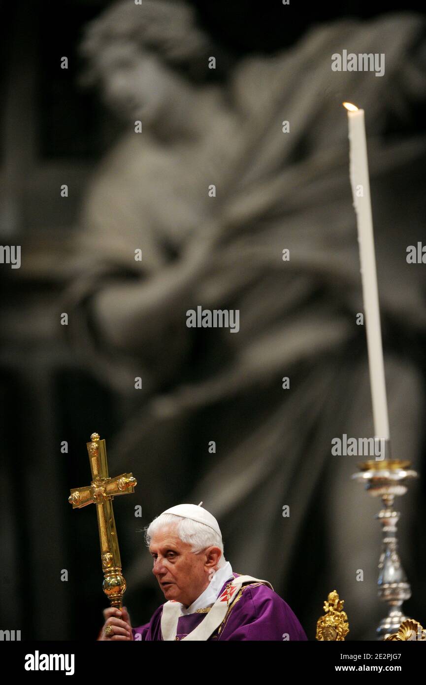 Pope Benedict XVI leads the mass in memory of John Paul II on the ...