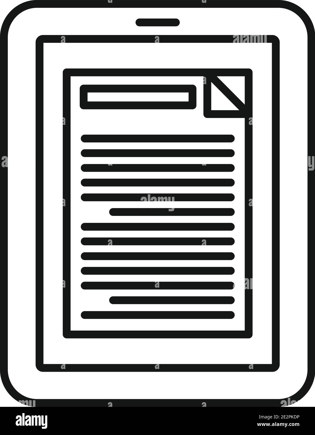 Tablet estimator icon, outline style Stock Vector