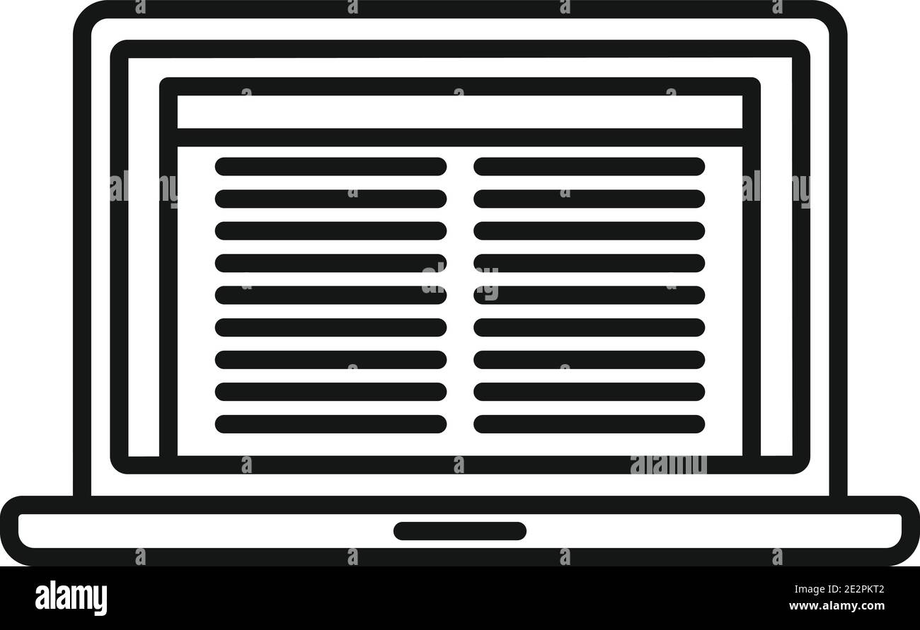 Estimator laptop icon, outline style Stock Vector