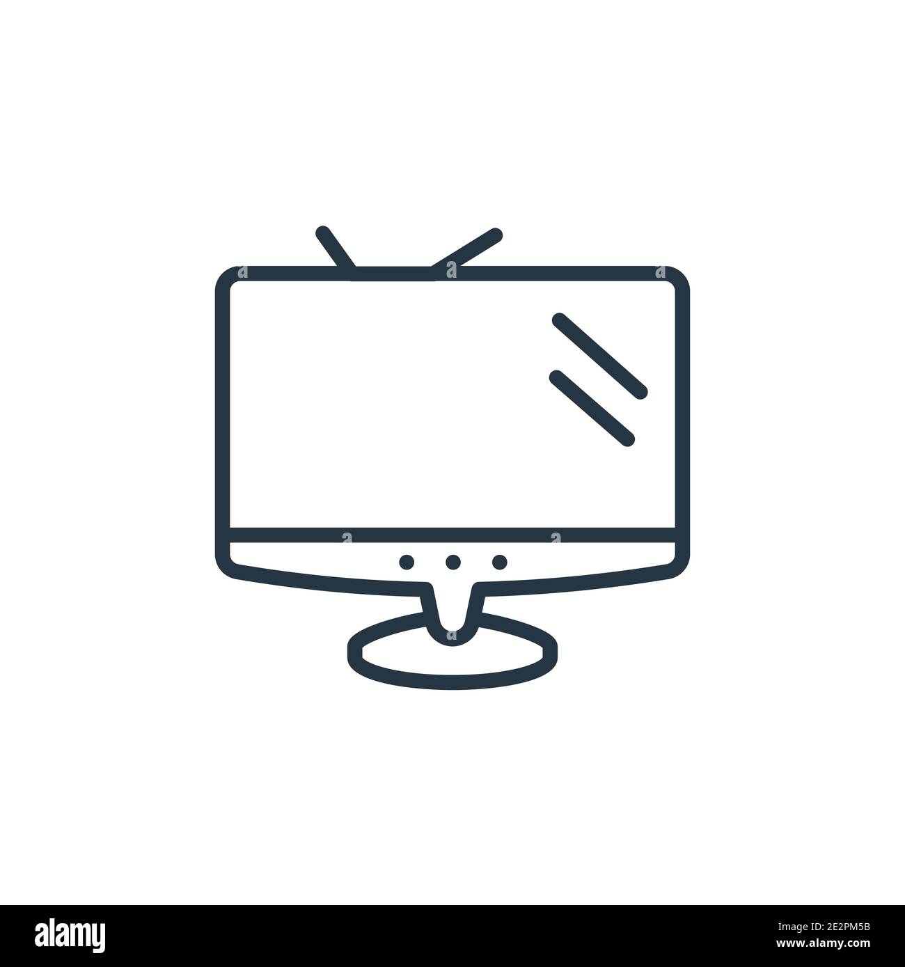 Televisions outline vector icon. Thin line black televisions icon, flat vector simple element illustration from editable computer concept isolated on Stock Vector