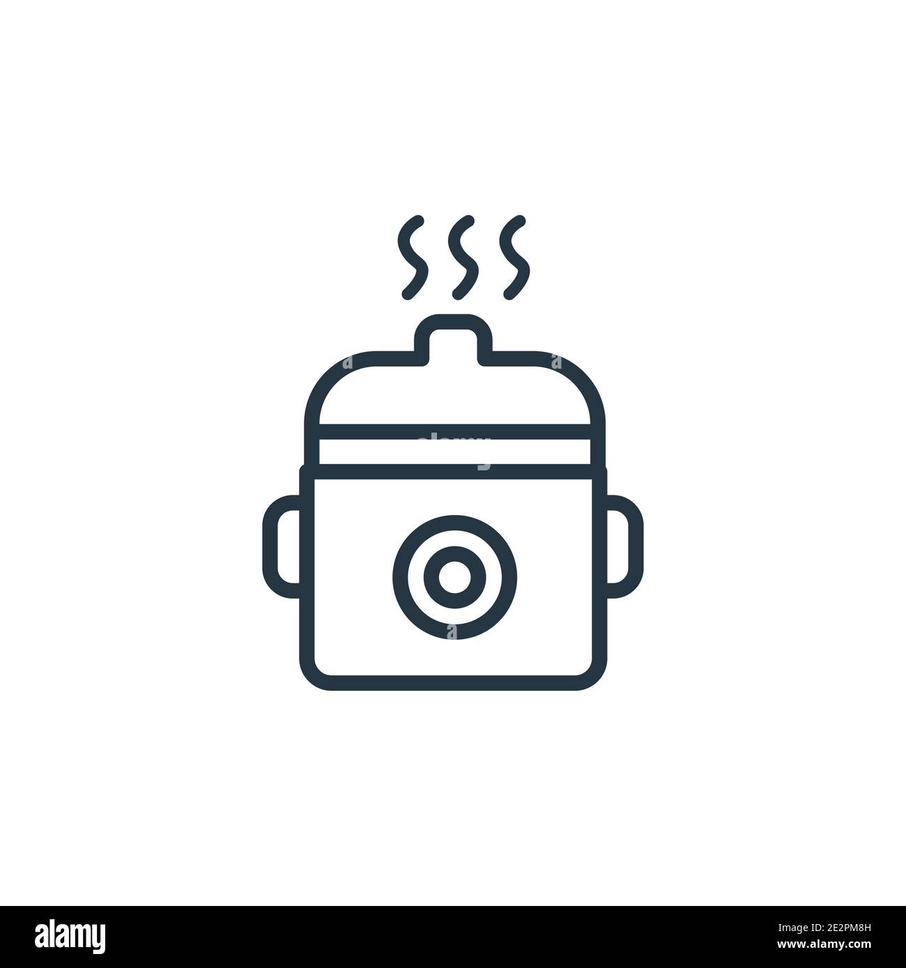 square crock-pot in action icon vector outline illustration, Stock vector