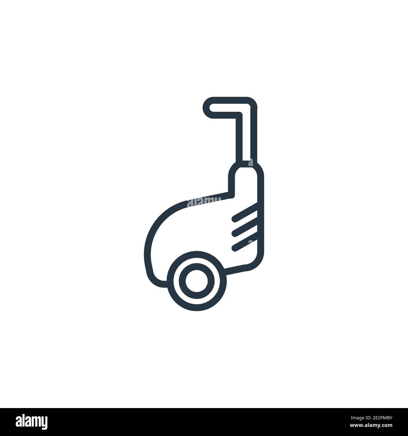 Hoverboard outline vector icon. Thin line black hoverboard icon, flat vector simple element illustration from editable electronic devices concept isol Stock Vector