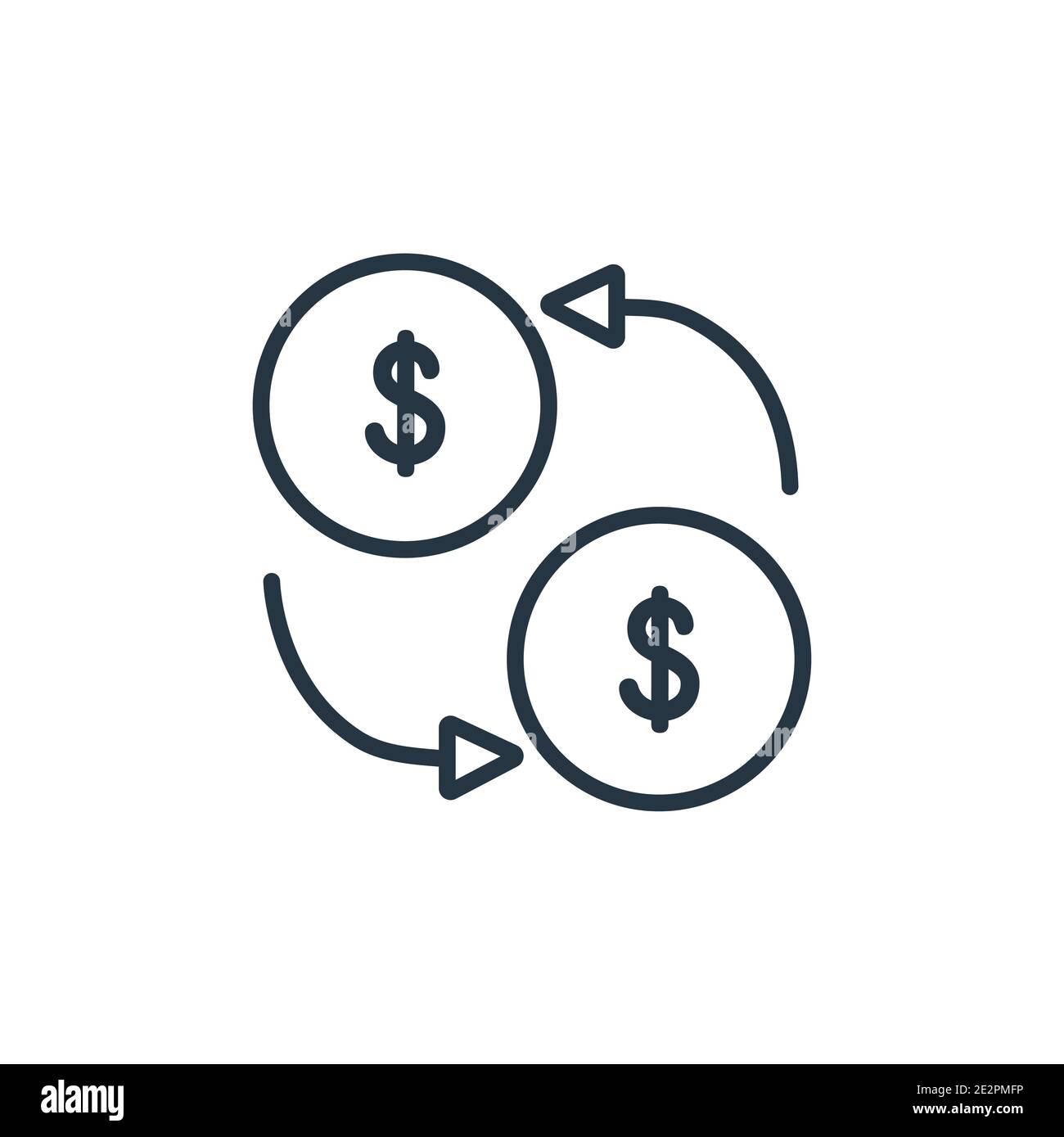 Money transfer outline vector icon. Thin line black money transfer icon ...