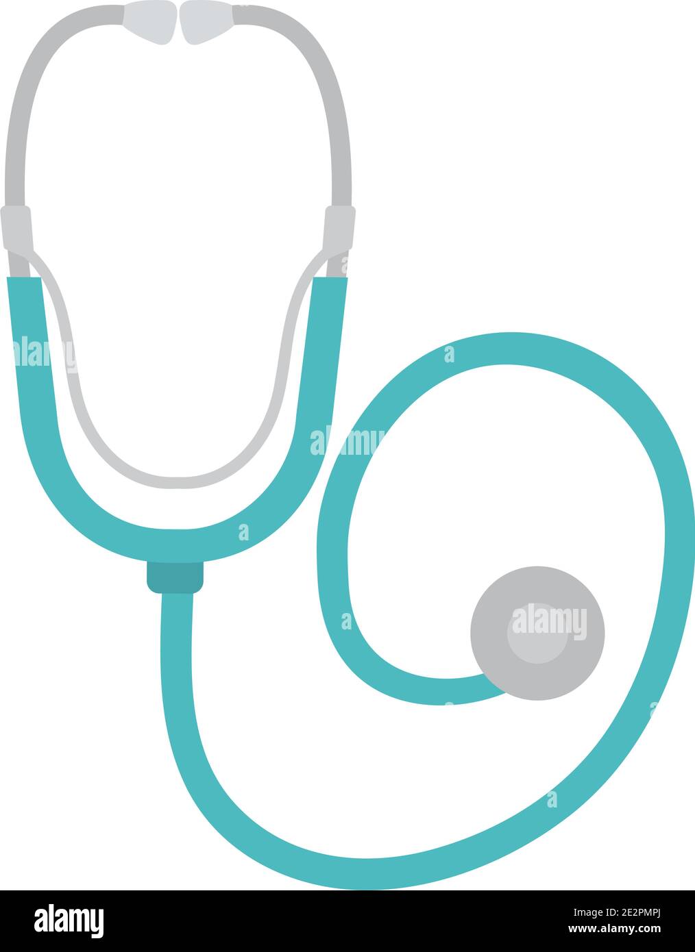 medical stethoscope icon over white background, flat style, vector ...