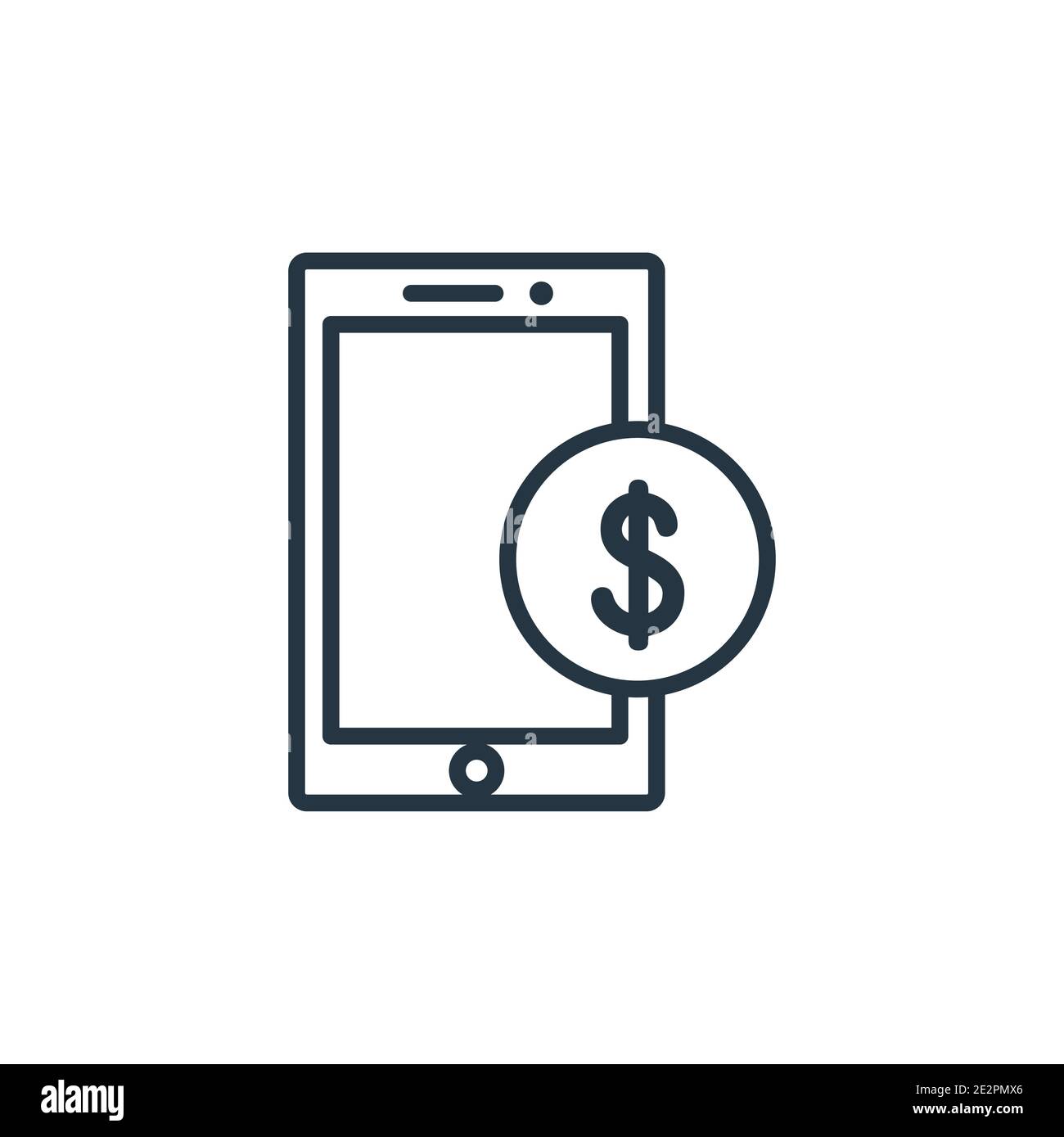 Mobile payment outline vector icon. Thin line black mobile payment icon ...