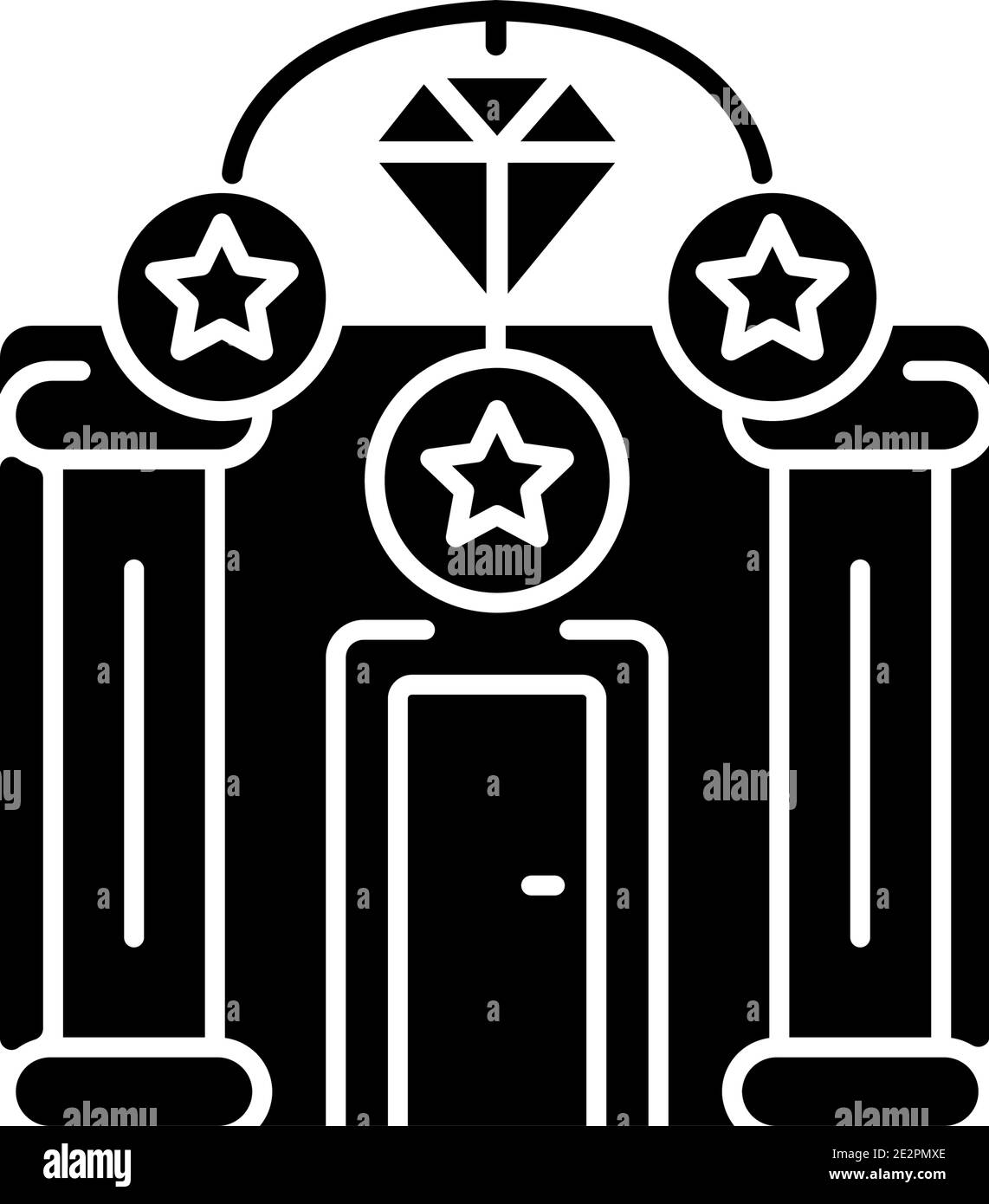 Upscale pawnshops black glyph icon Stock Vector