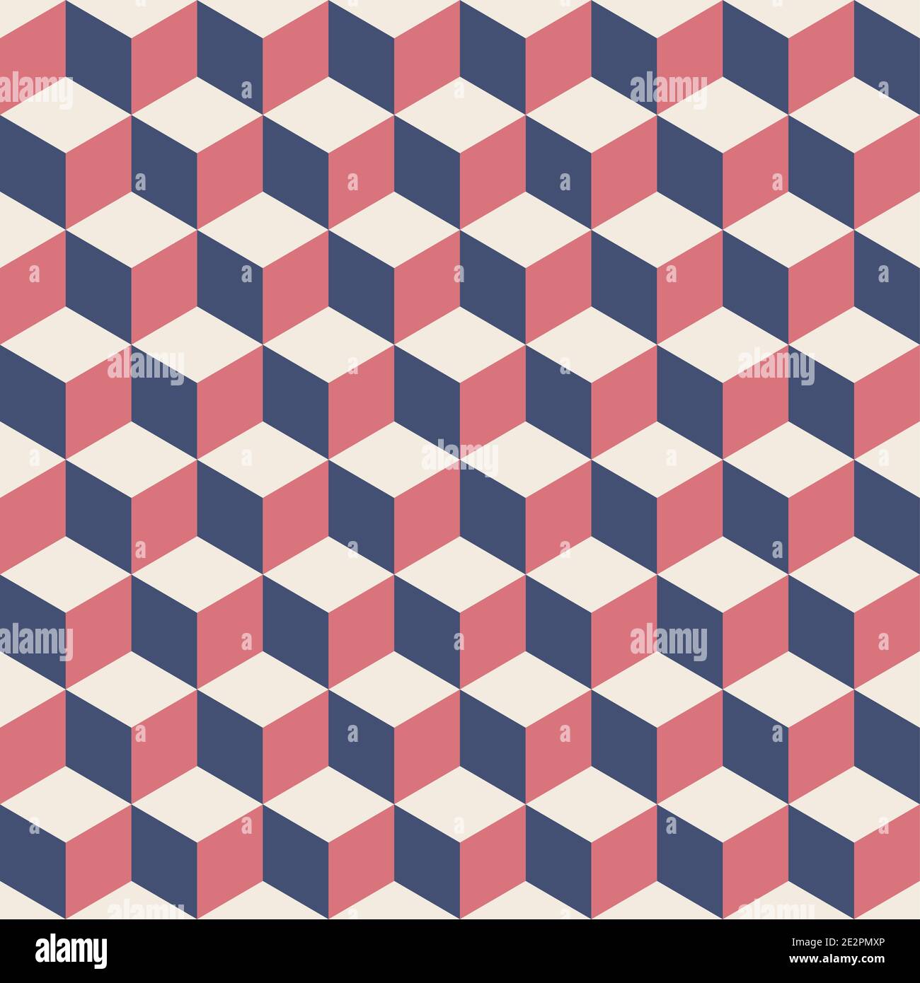 Seamless pattern - abstract multicolored geometric cubes. Perfect color combination background. Stock Vector