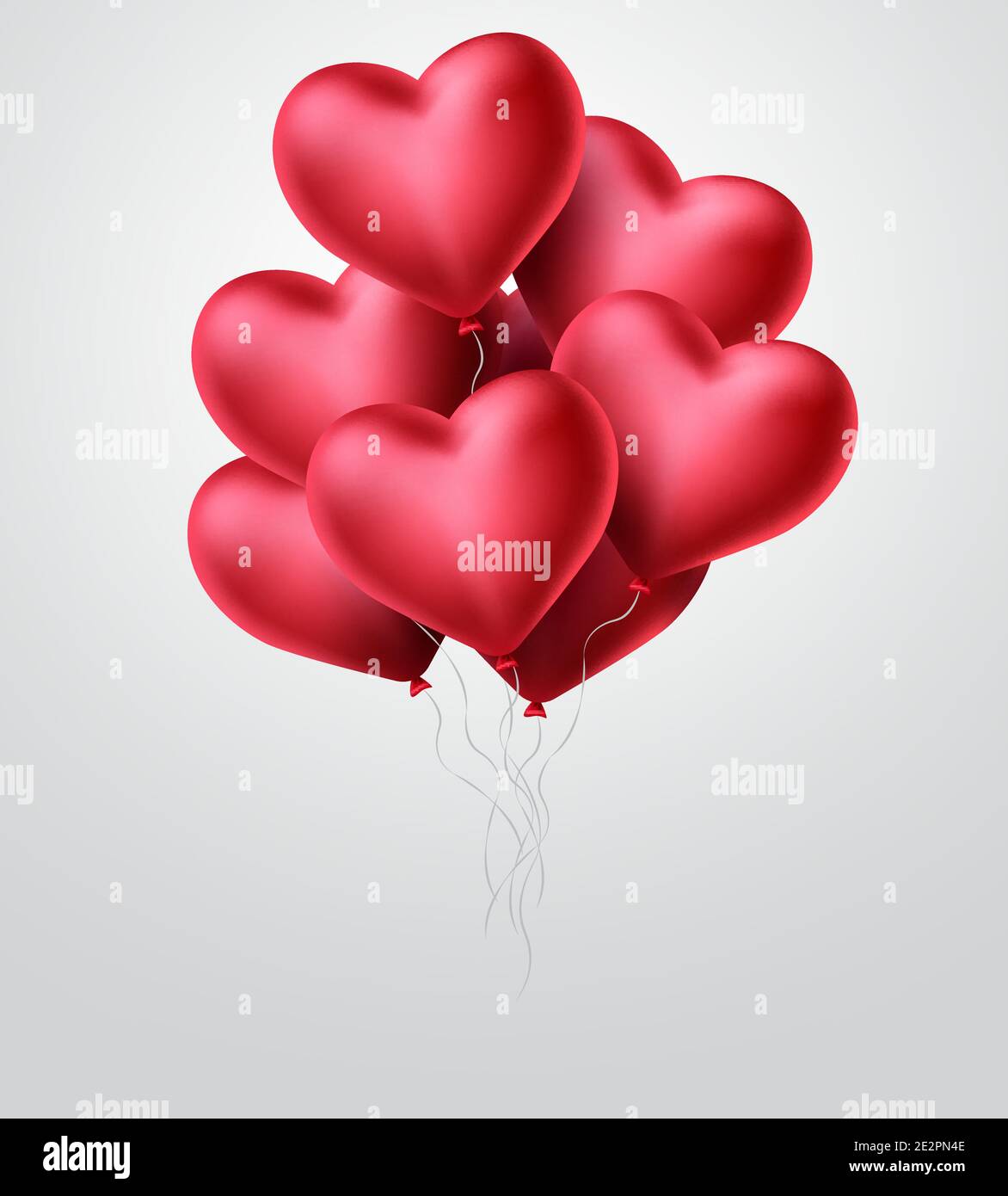 Heart balloons vector concept design. Valentines day with bunch of red ...