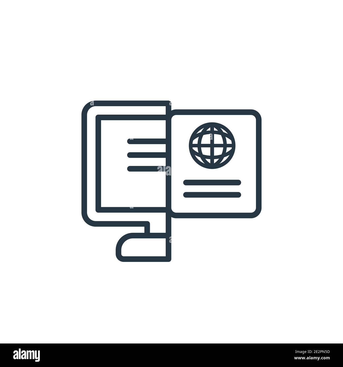 Digital book outline vector icon. Thin line black digital book icon ...