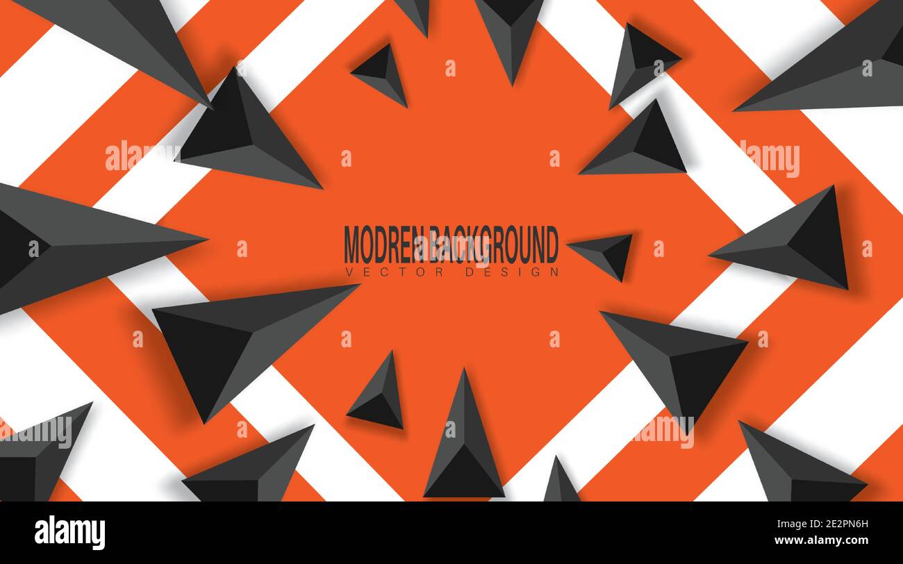 Abstract Background with Black Triangles . Realistic and 3D. Vector ...