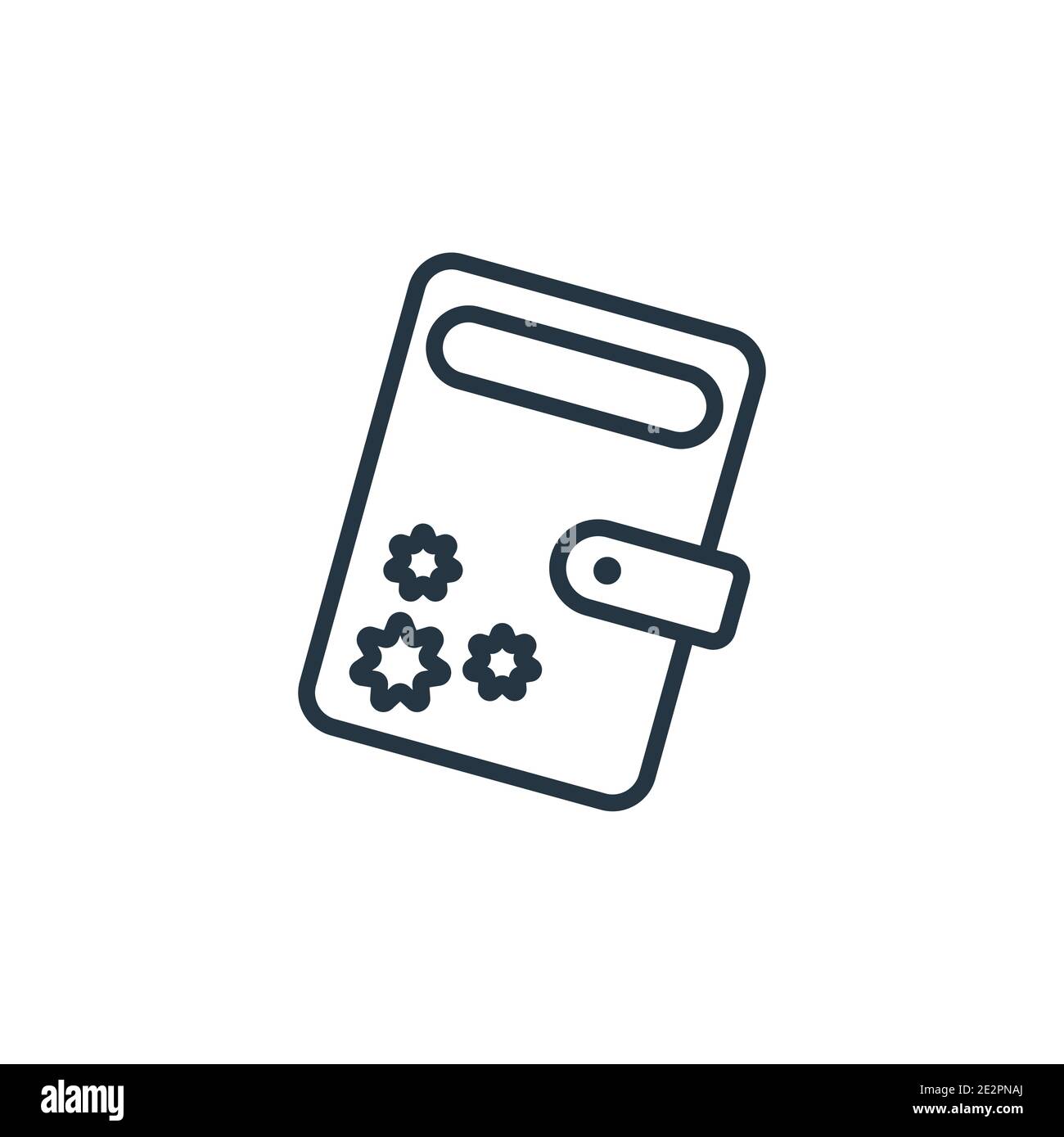 Female wallet outline vector icon. Thin line black female wallet icon ...