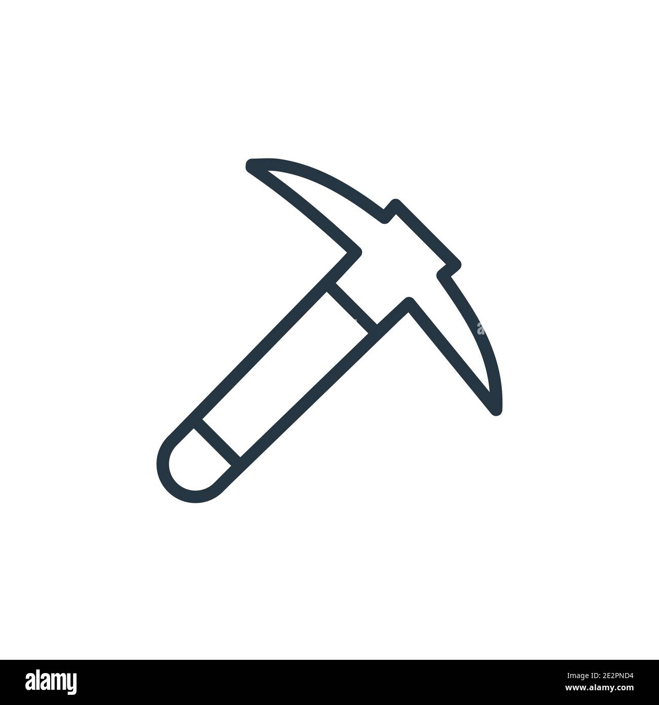 Pick axe outline vector icon. Thin line black pick axe icon, flat vector simple element illustration from editable construction concept isolated strok Stock Vector