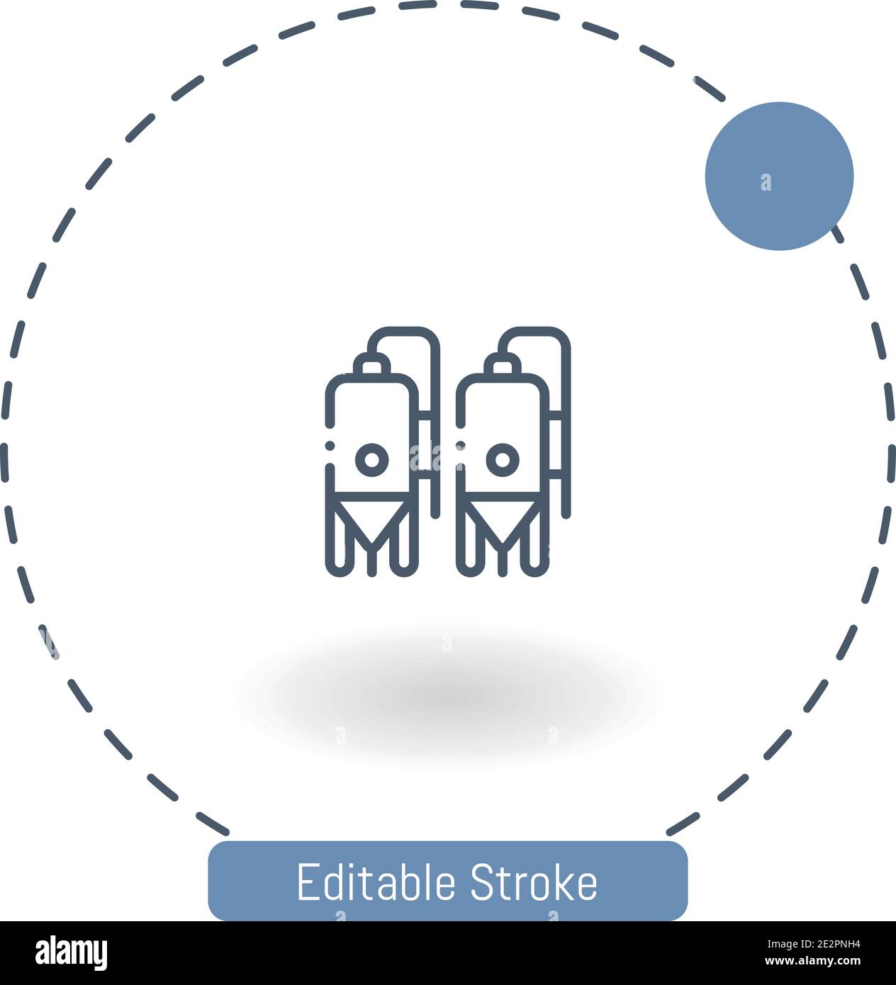 brewery vector icon editable stroke outline icons for web and mobile Stock Vector