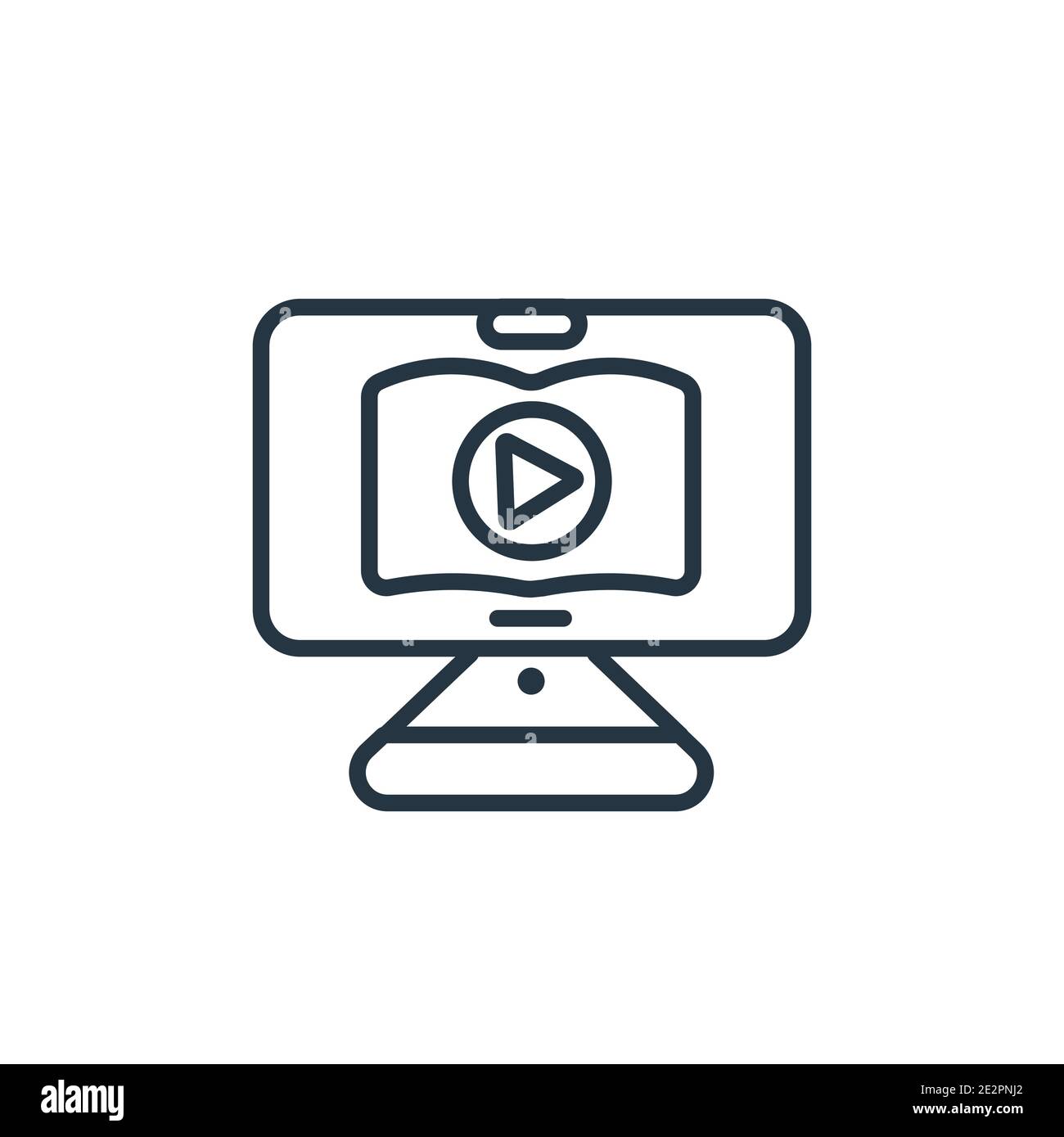 Lesson outline vector icon. Thin line black lesson icon, flat vector ...