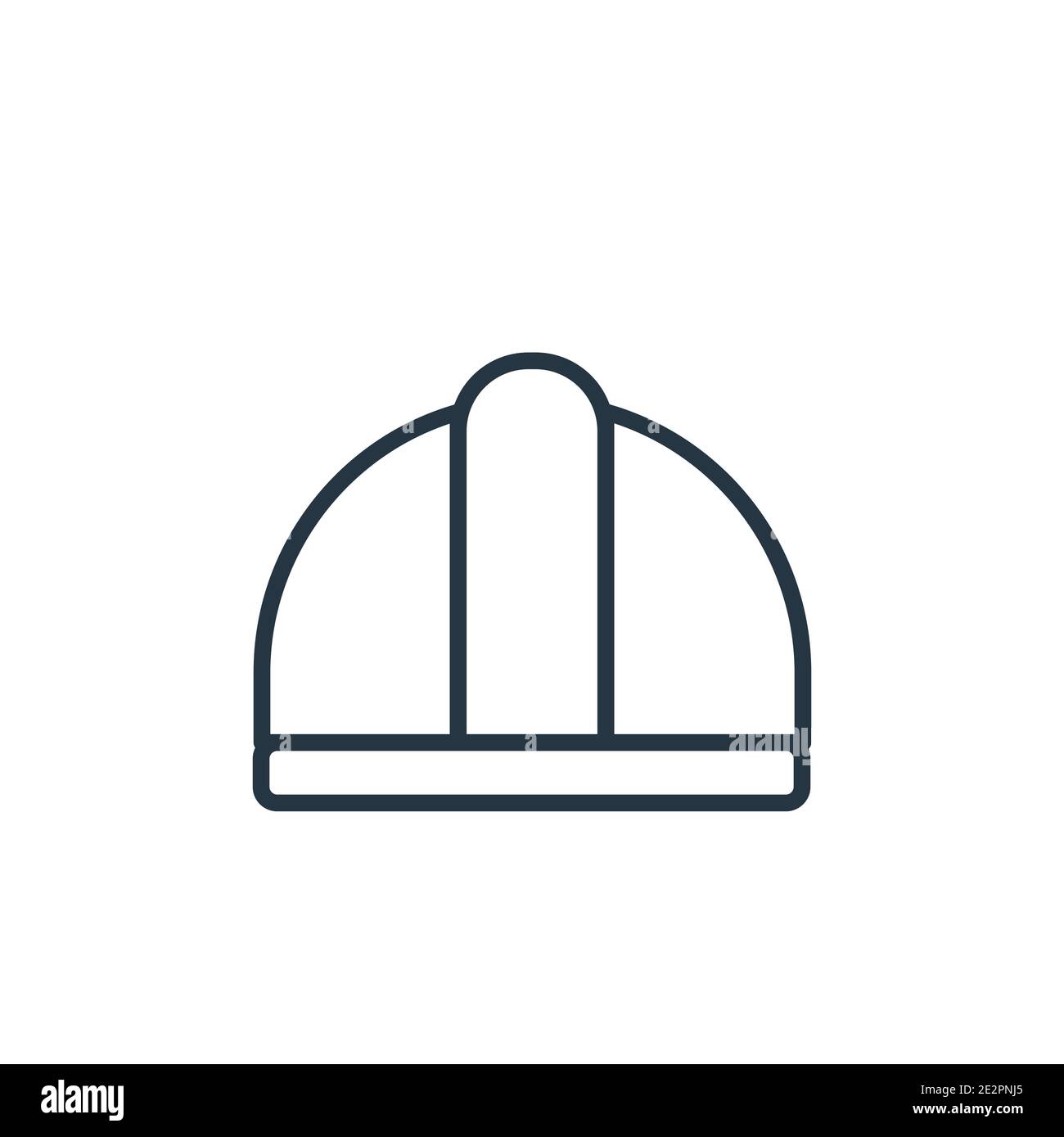 Safety helmet outline vector icon. Thin line black safety helmet icon