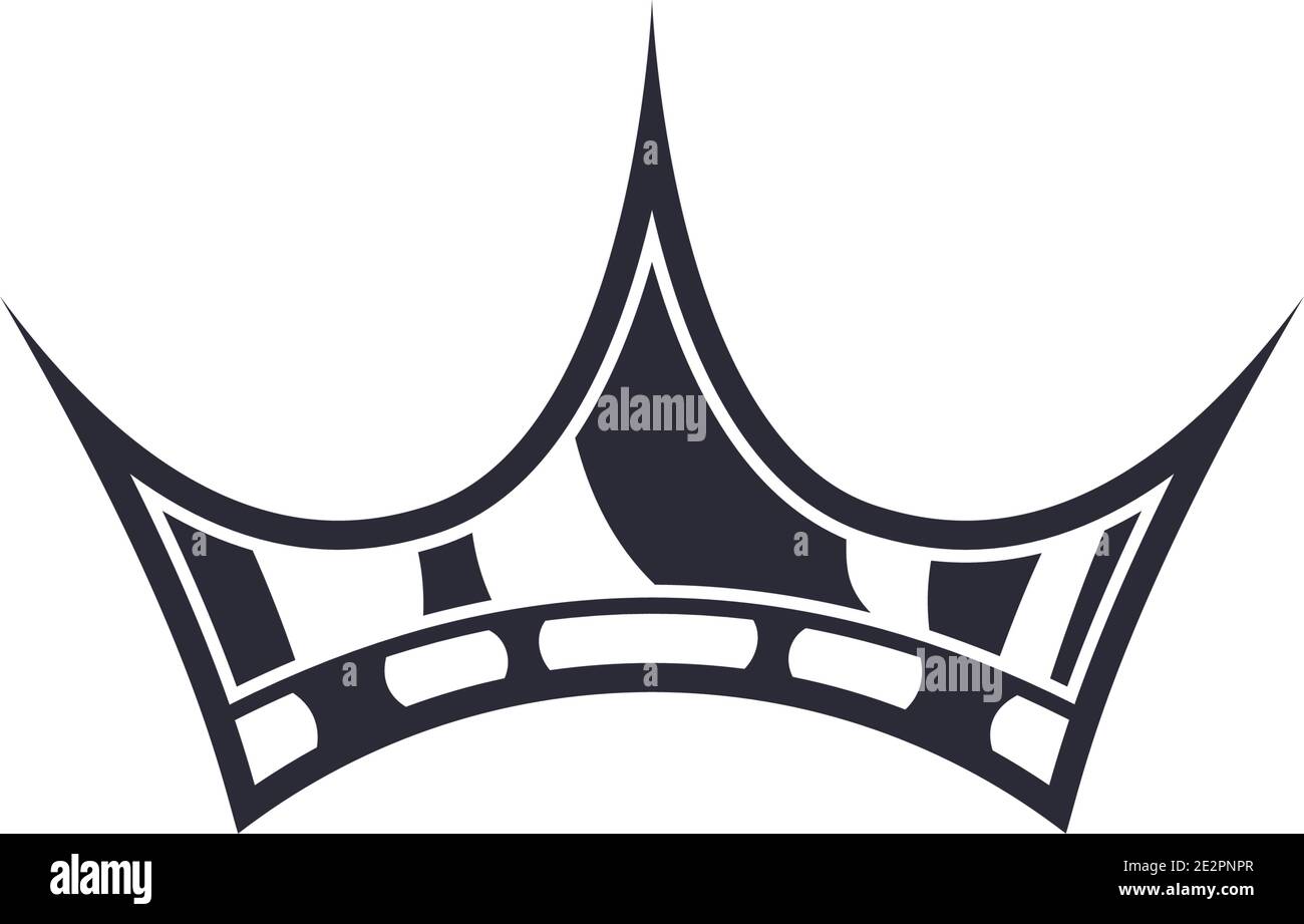 Simple crown icon isolated on white background. Stock Vector