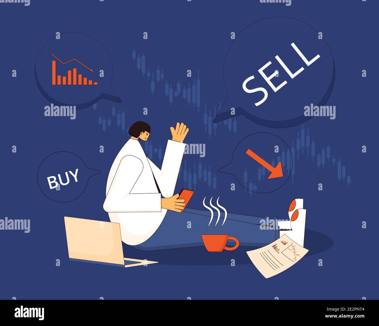 Buy or sell bonds, shares, index during stock market crash. Investor