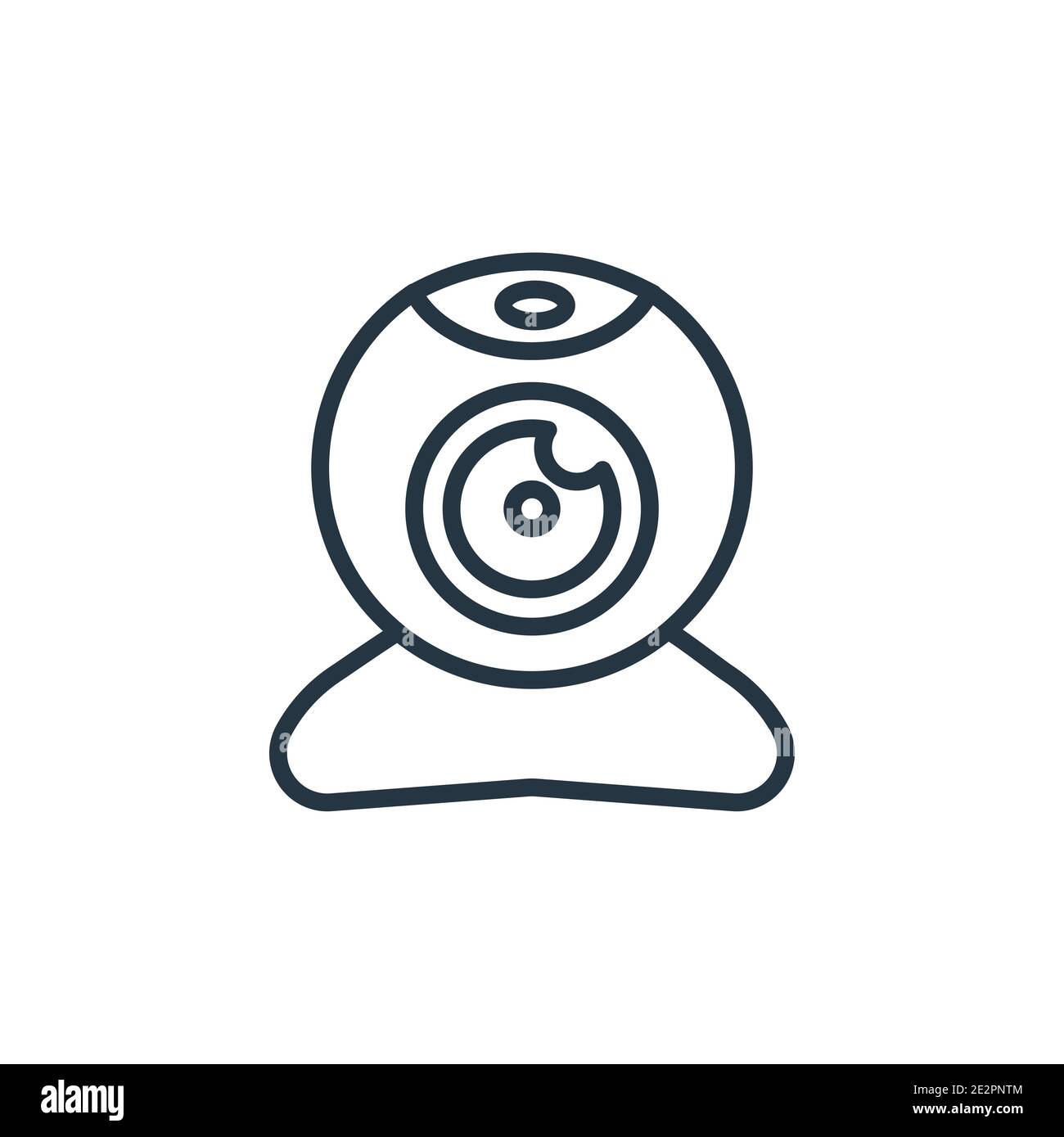 Webcamera outline vector icon. Thin line black webcamera icon, flat vector simple element illustration from editable computer concept isolated on whit Stock Vector