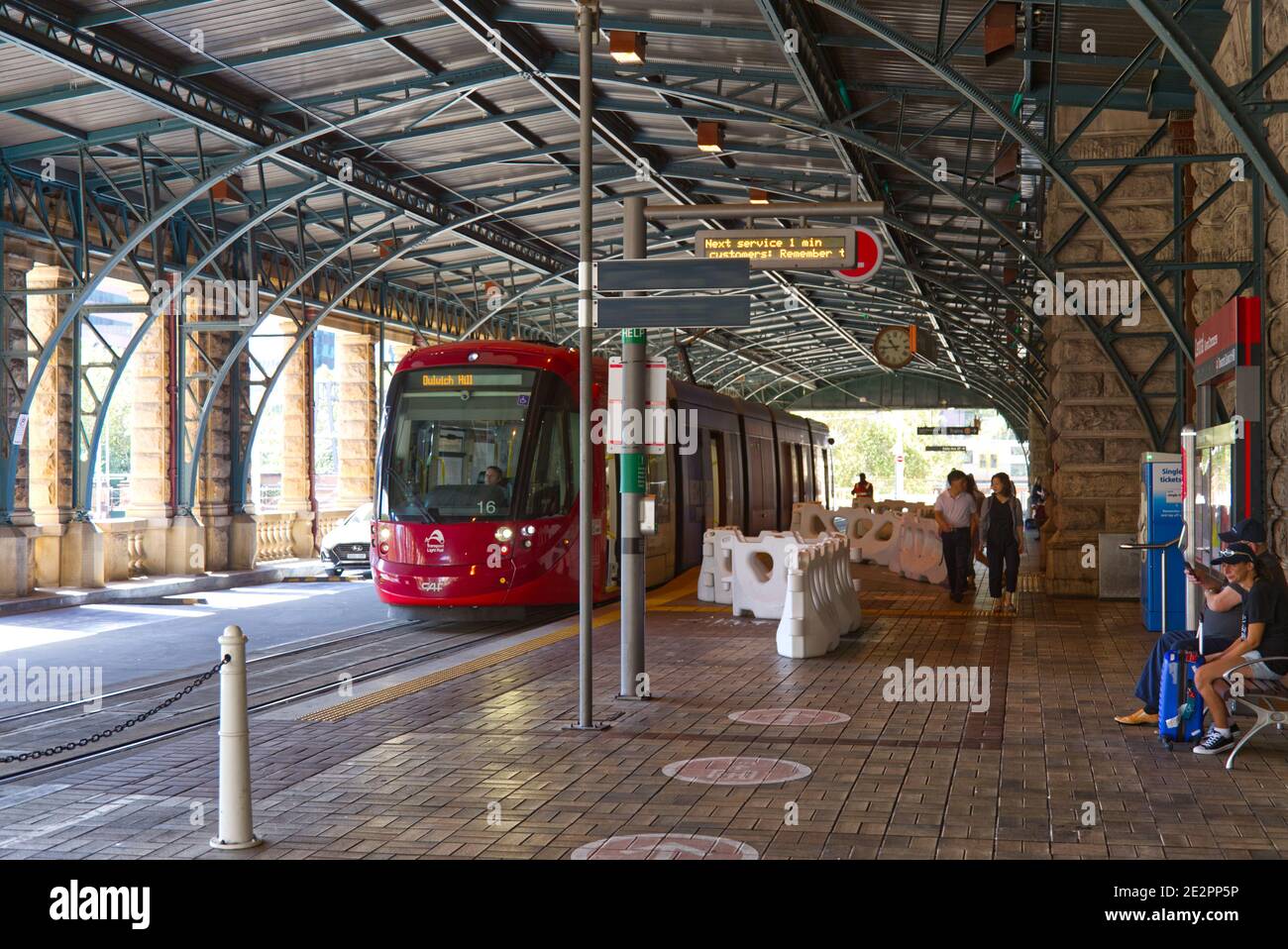 Light rail tram at Central Station Sydney Australia Stock Photo Alamy