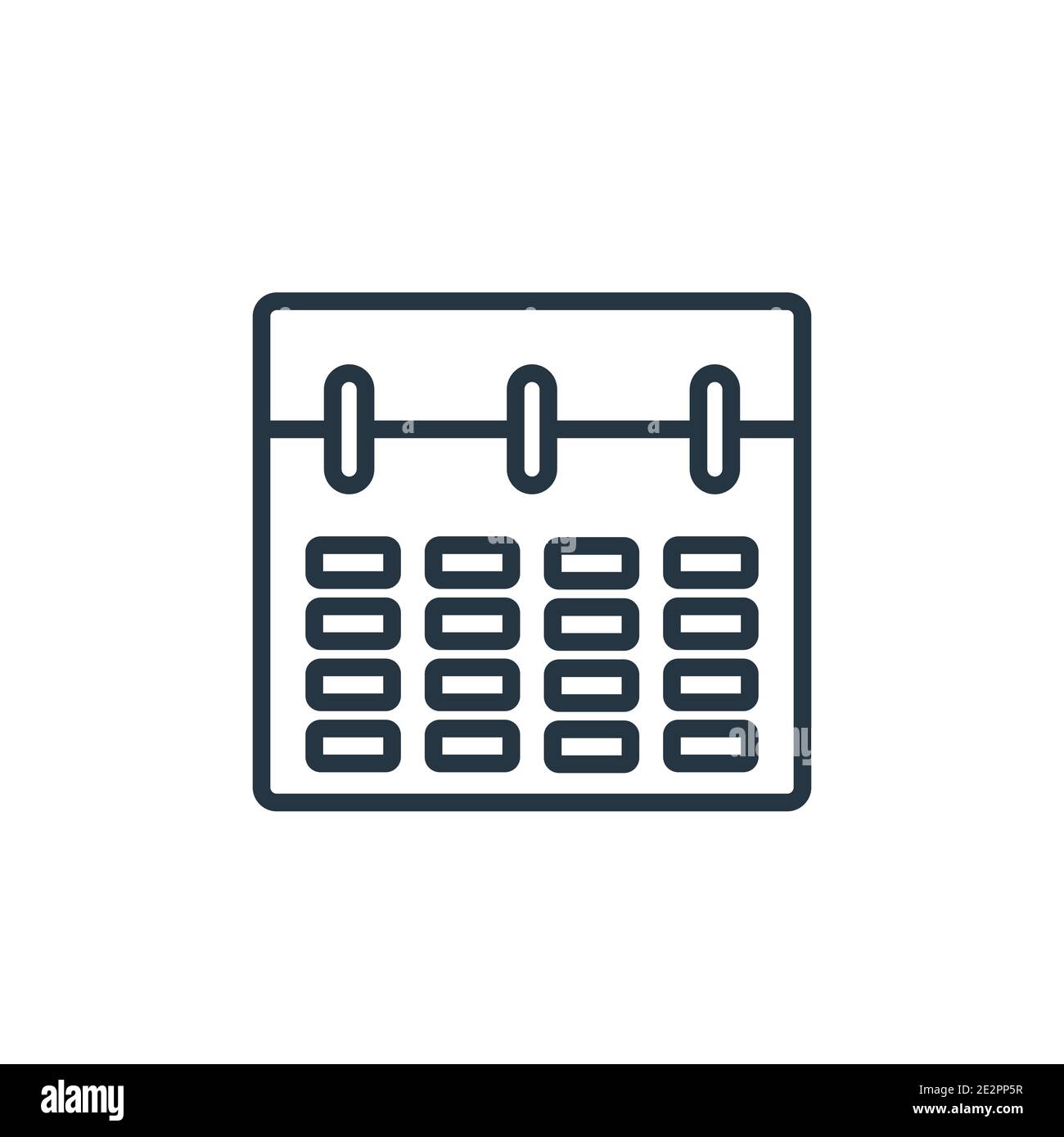 Monthly calendar outline vector icon. Thin line black monthly calendar