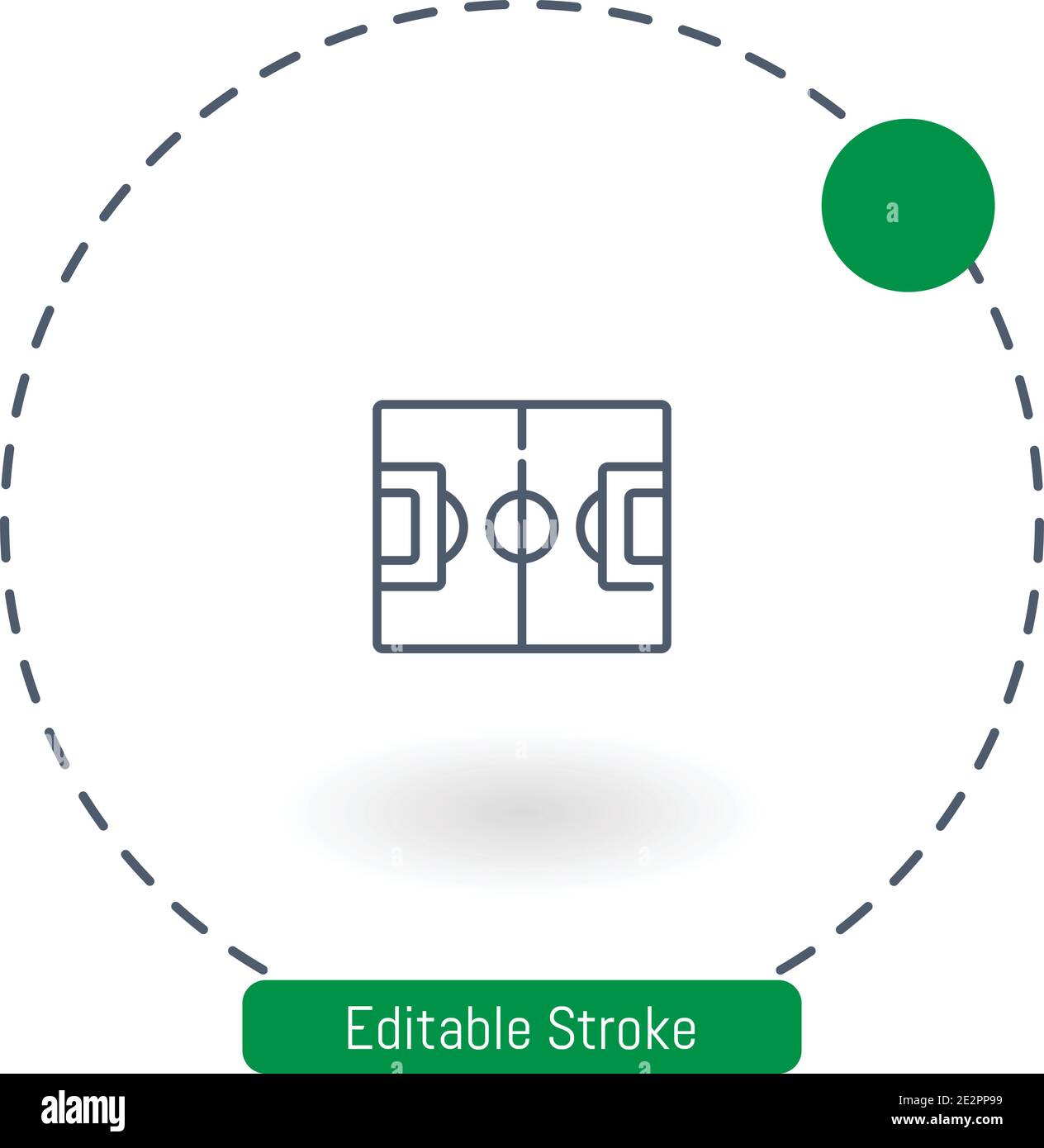 soccer field vector icon editable stroke outline icons for web and mobile Stock Vector