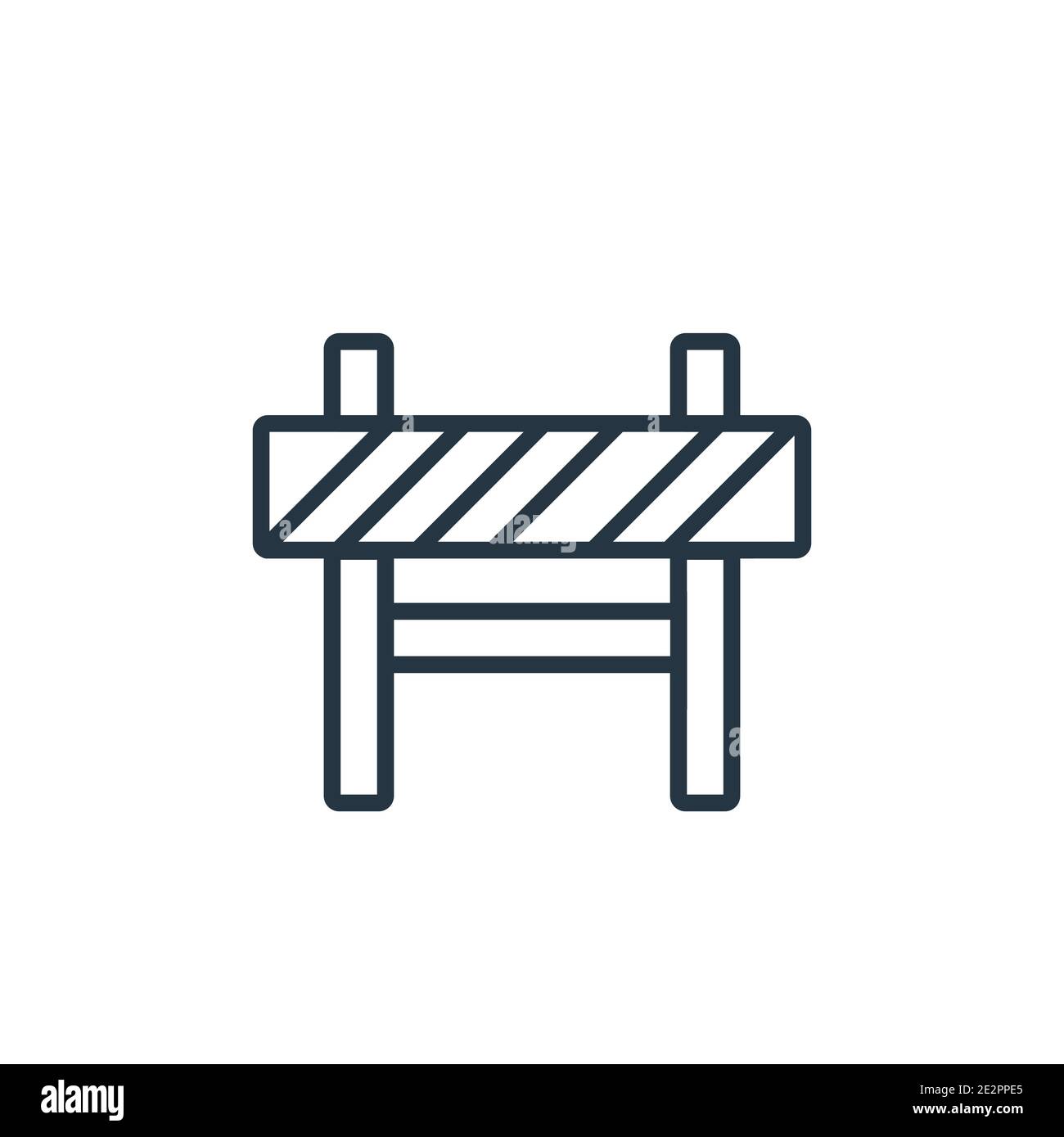Road construction outline vector icon. Thin line black road construction icon, flat vector simple element illustration from editable construction conc Stock Vector