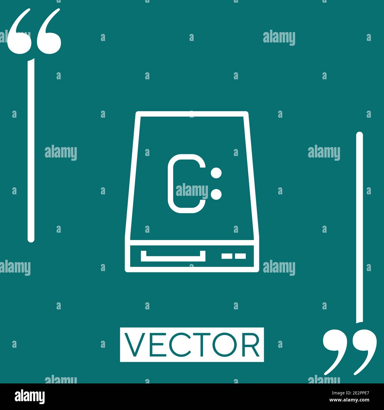 local disk vector icon Linear icon. Editable stroke line Stock Vector ...