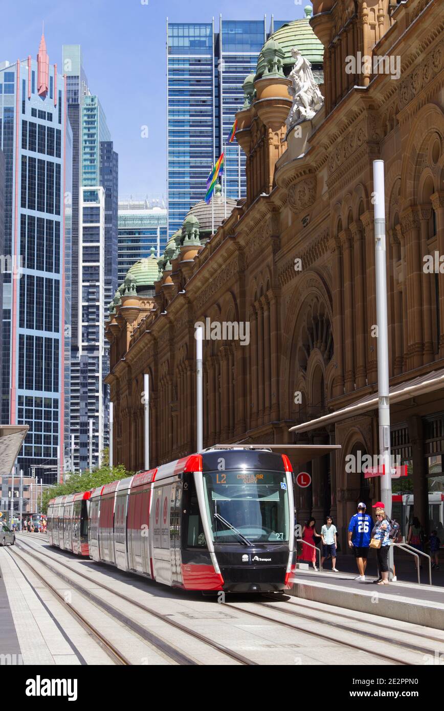 The Sydney Light Rail System on George Street Sydney Australia Stock Photo