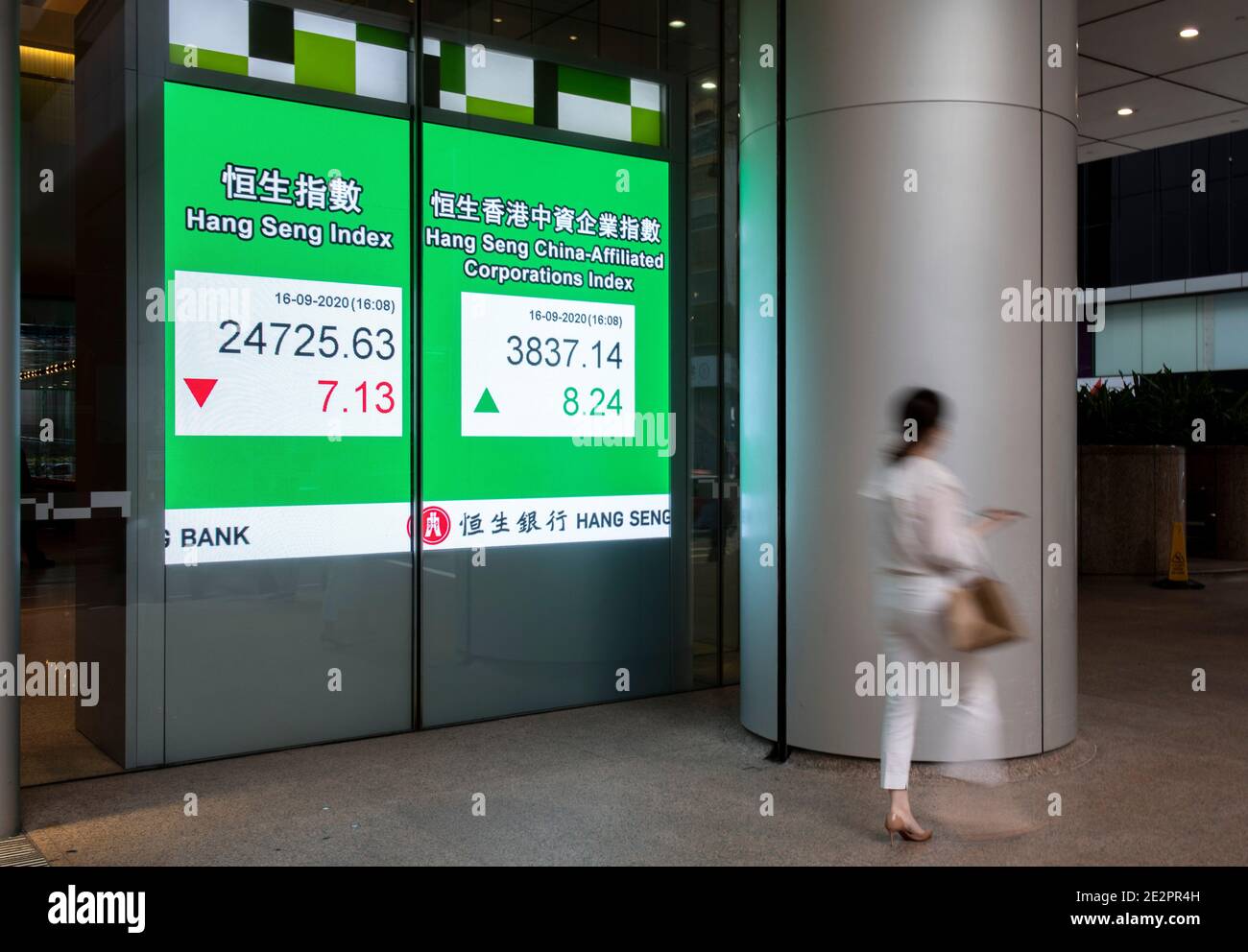 Hong Kong,China:16 Sep,2020.  HONG KONG, CHINA - MAY, 02, 2018: Hong Kong Stock market index, the Hang Seng Index, or HSI is displayed on an electroni Stock Photo