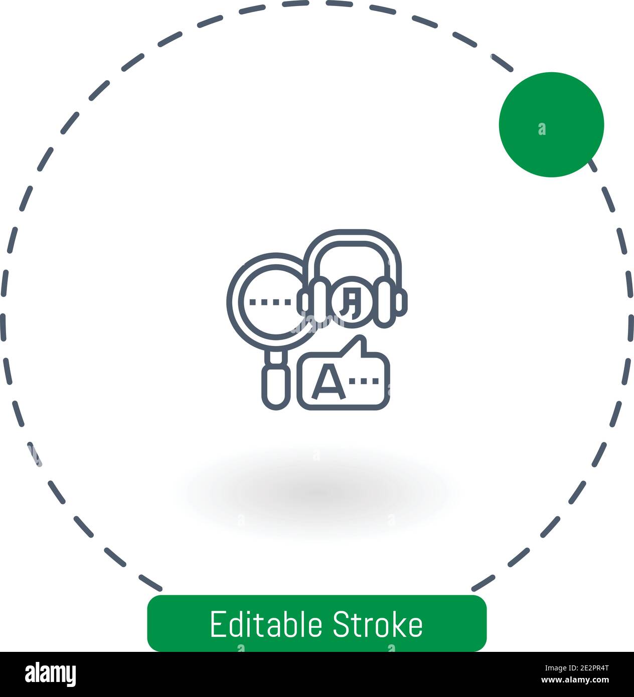 translator vector icon editable stroke outline icons for web and mobile Stock Vector