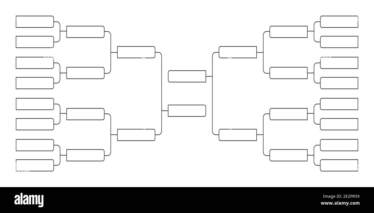 16 team tournament bracket championship template flat style design vector illustration isolated on white background. Championship bracket schedule for Stock Vector