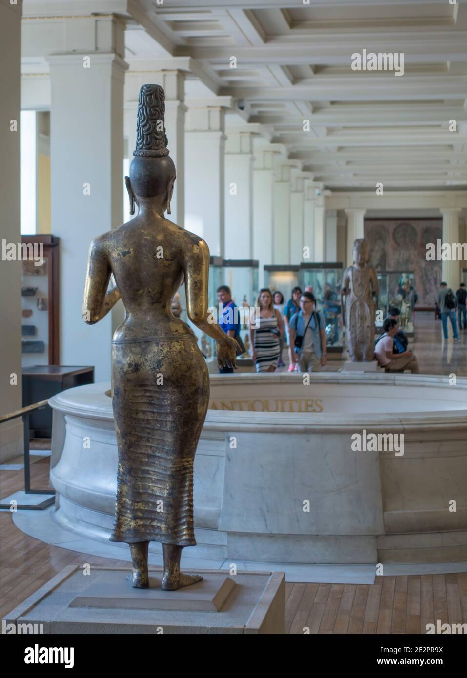 Back view of Sri Lankan Goddess Tara in the British Museum, London, UK Stock Photo