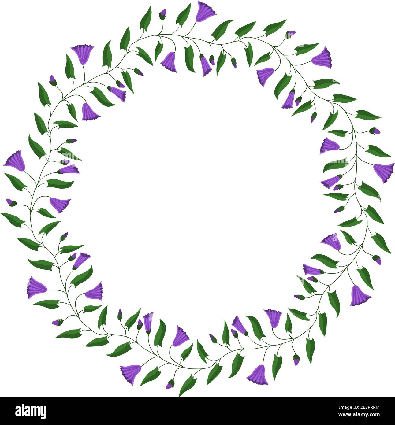 Flower frame. Flowers and leaves of the field bindweed. Vector illustration Stock Vector