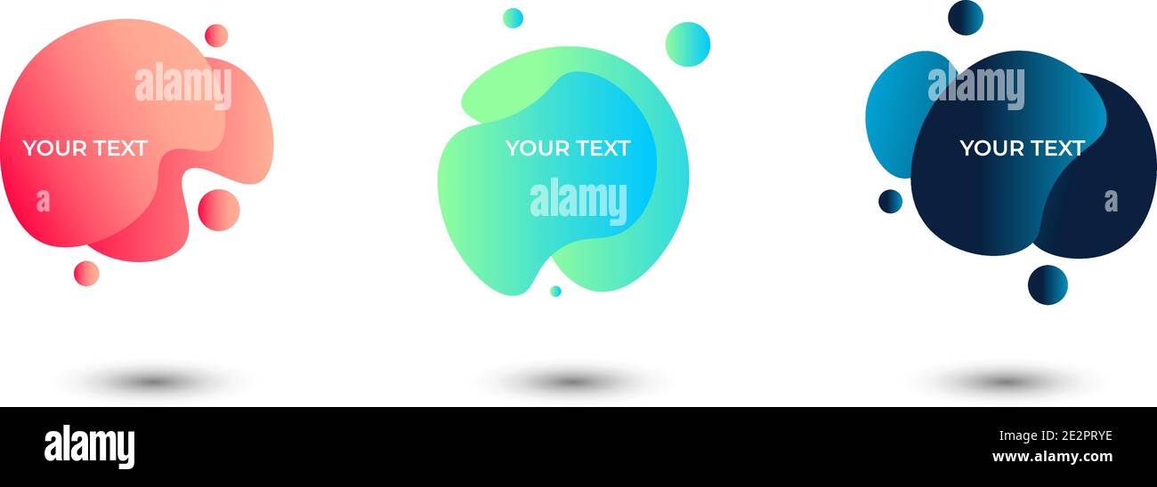 Set of three colored abstract modern graphic elements. Vector illustration. Stock Vector