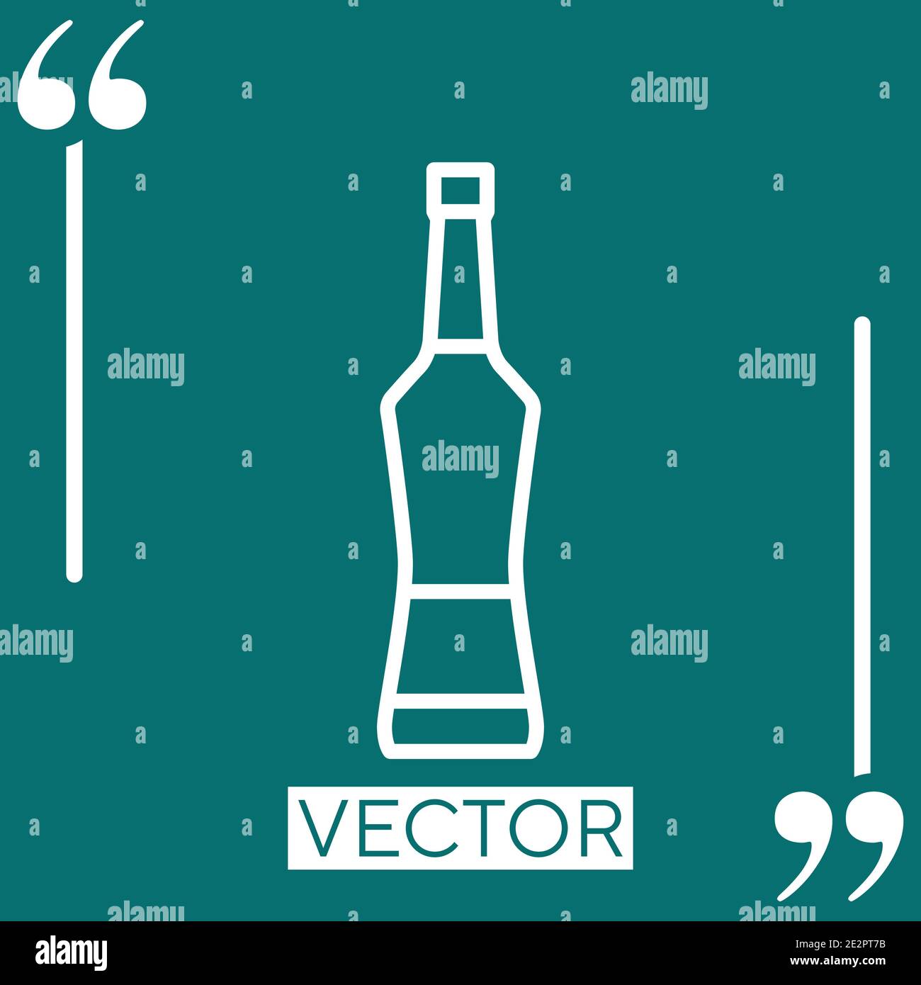 whiskey bottle vector icon Linear icon. Editable stroke line Stock Vector